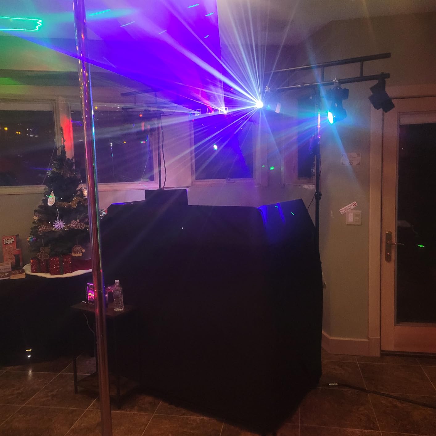 KeoBin DJ Lights for Parties, Pro 6 in 1 DMX & Sound Activated Laser Light Show Machine with Disco Ball Light, RGBW & UV Strobe Party Lights Indoor for Rave Club Dance Bar Gig DJ Lighting customer photo 1