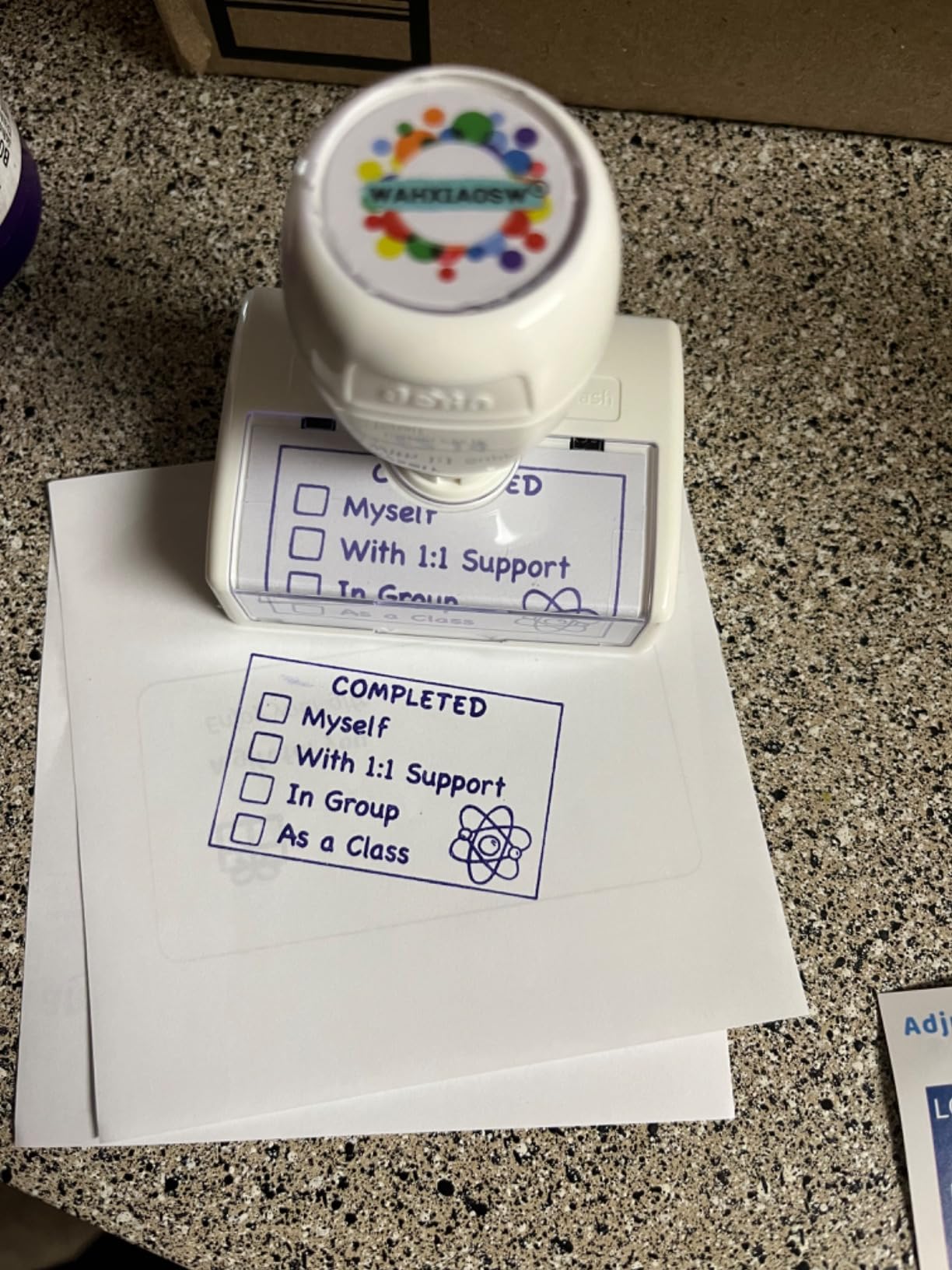 Happy Teacher Checkbox Stamps - Easy Grading, Improved Efficiency - Purple customer photo 1
