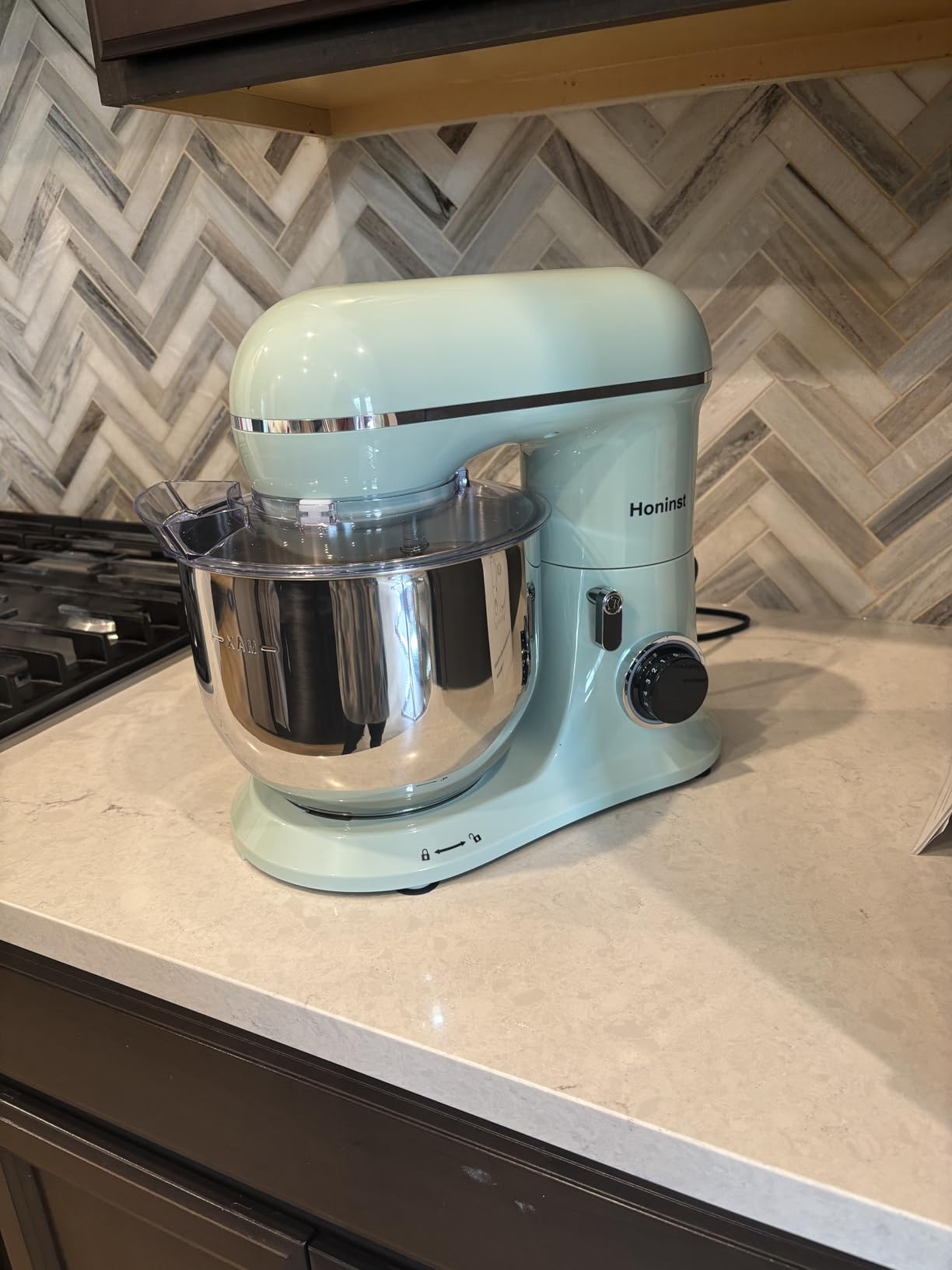 Honinst Stand Mixer, 6.5QT 10-Speed Tilt-Head Electric Stand Mixer, 3-In-1 Kitchen Mixer with Bowl, Dough Hook, Whisk and Beater, Food Mixer for Baking, Cake and Most Home Cooks, Red customer photo 1