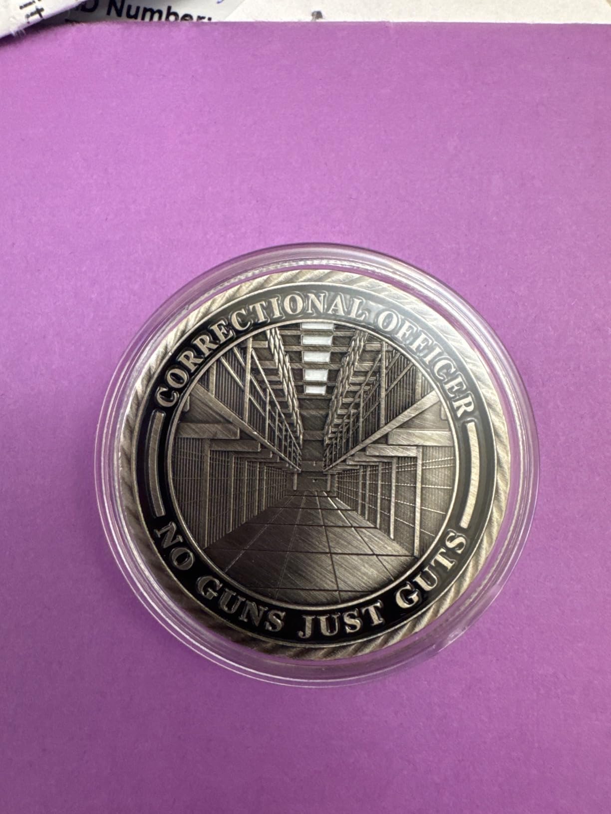 Delicate Thin Gray Line Challenge Coin - Correctional Officer Gray Prison Police Silver Coins - Law Enforcement Corrections Officer Gifts - Honor US Correctional Officers customer photo 1