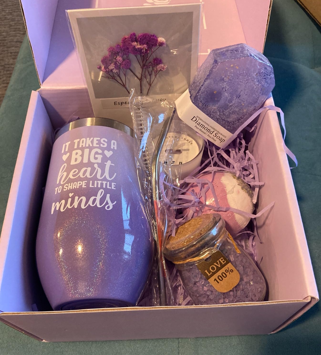 Teacher Appreciation Gifts for Women, Thank You Gifts for Women Teachers, Christmas Thanksgiving Gift for Woman Teacher, Back to School Gift - Unique Lavender Spa Basket Set customer photo 1