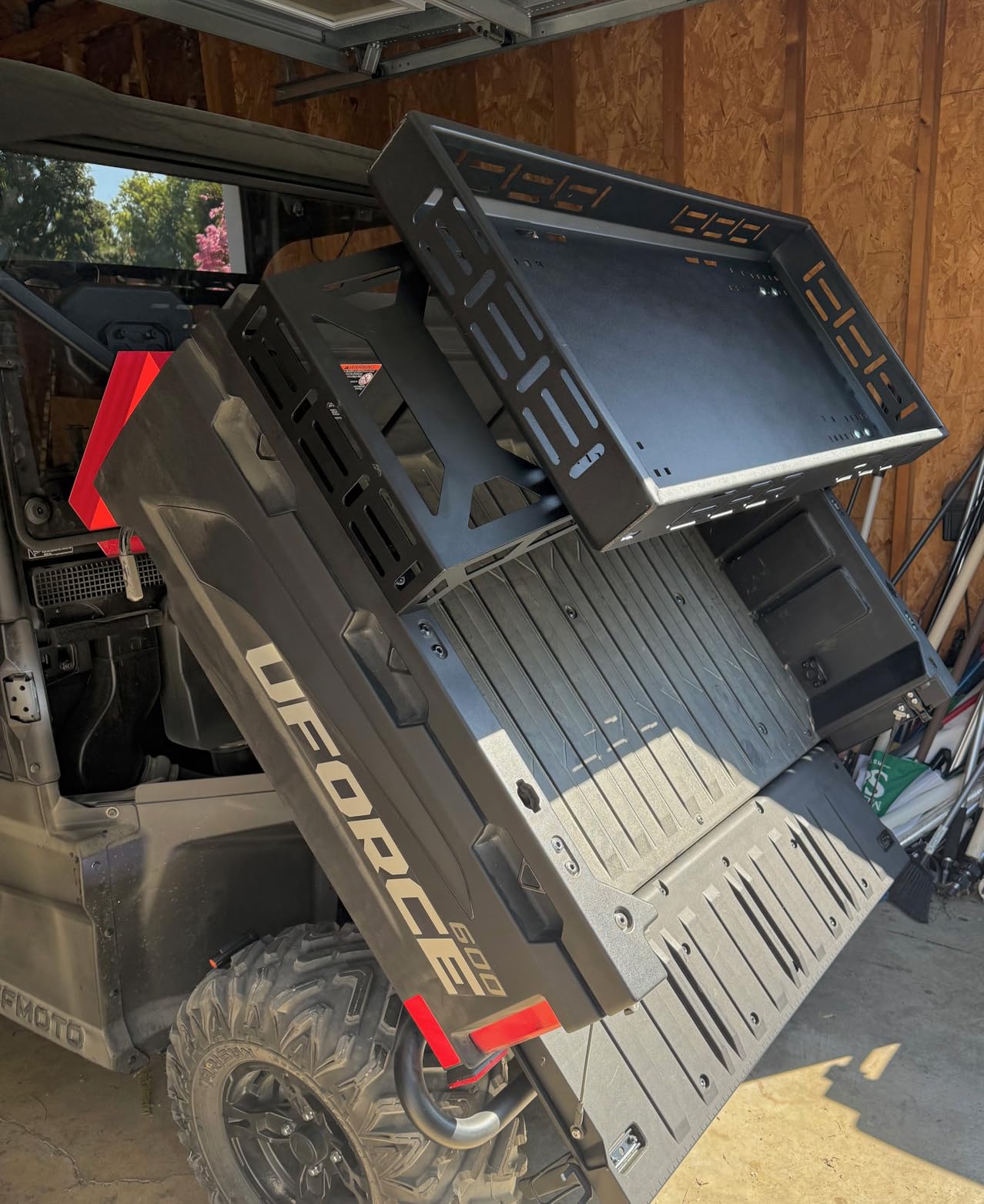 HECASA UTV Overbed Cargo Rack Adjustable Mounting Brackets Fits Bed Rail Widths 39.7
