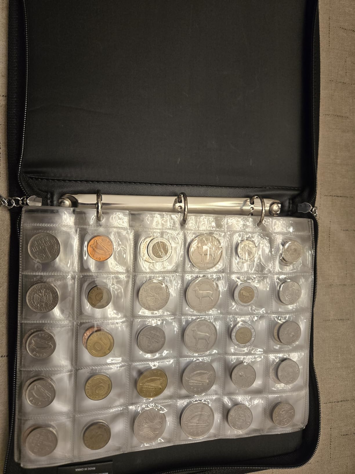 Coin Collection Book Holder for Collectors, Fireproof Coin Collection Supplies with Lock, 320 Pockets Coins Album and 36 Currency Album Storage Organizer, Coins Collector Gifts for Bill, Penny, Black customer photo 1