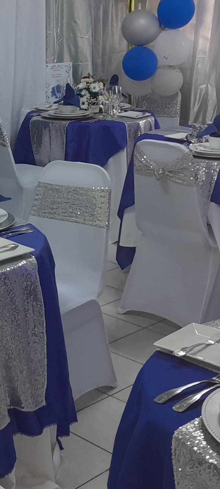 Eternal Beauty Set of 100 Sequin Gold Chair Sashes for Chair Cover Wedding Party Decorations customer photo 2