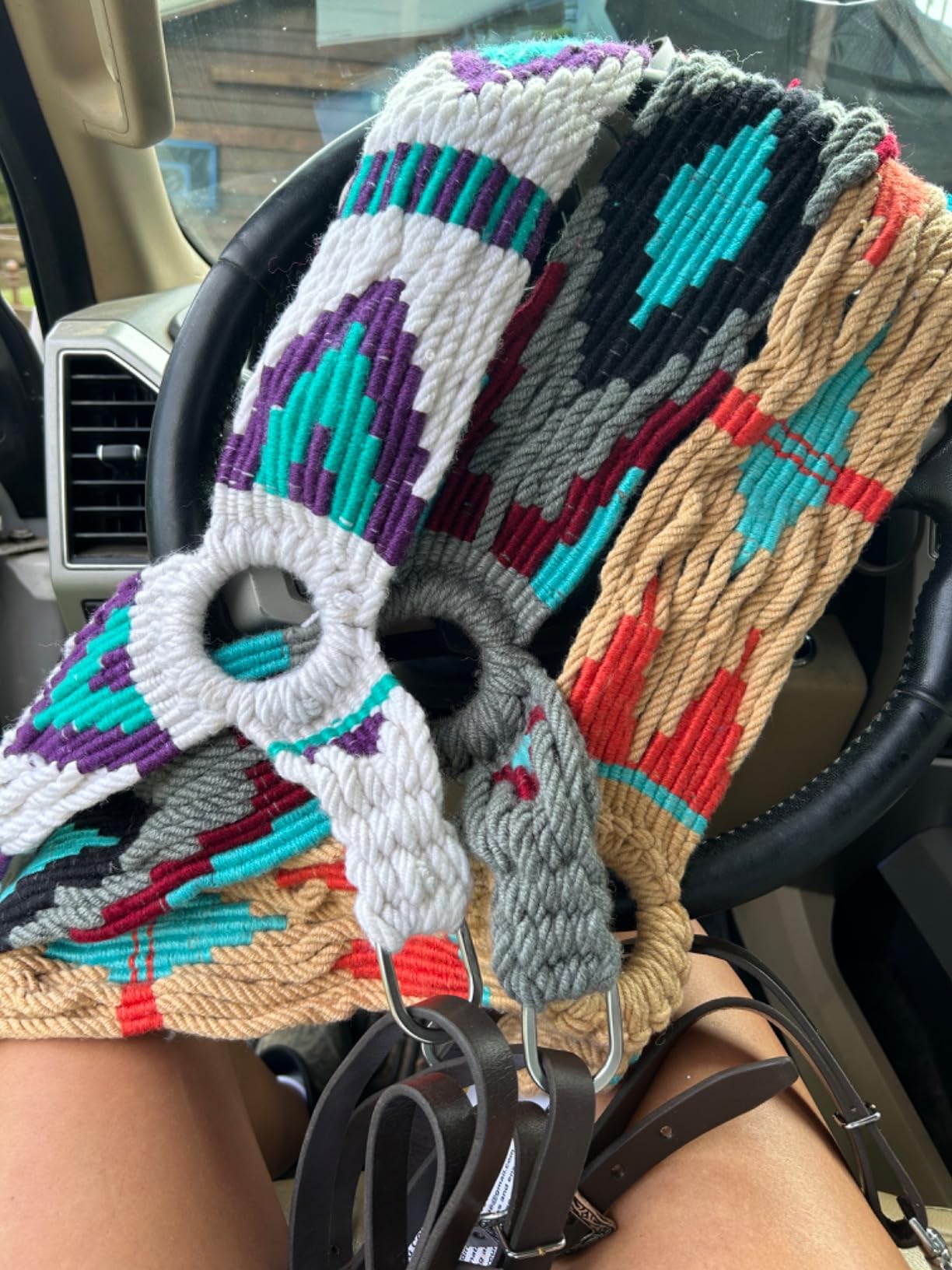 Western Mohair Horse Breast Collar Premium Wool Handmade Equestrian Tack Breast Collar for Horse - Multicolor Design 2, Full customer photo 1