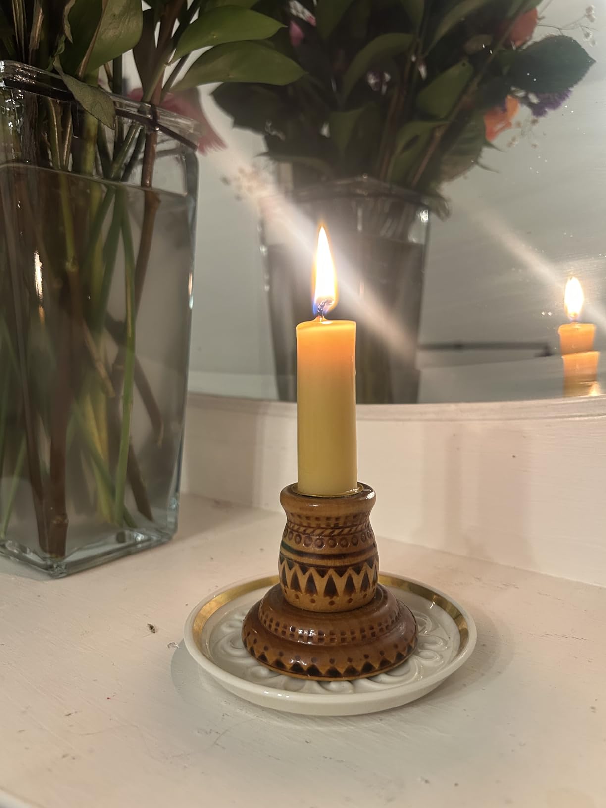 12 Pack Beeswax Taper Candles, 8in Dripless Pure Beeswax Candles Non Toxic, 8 Hours Long Burning 100% Natural Candle Sticks, Smokeless and Unscented Bees Wax Candle for Home, Prayer, Tall Tapered customer photo 1