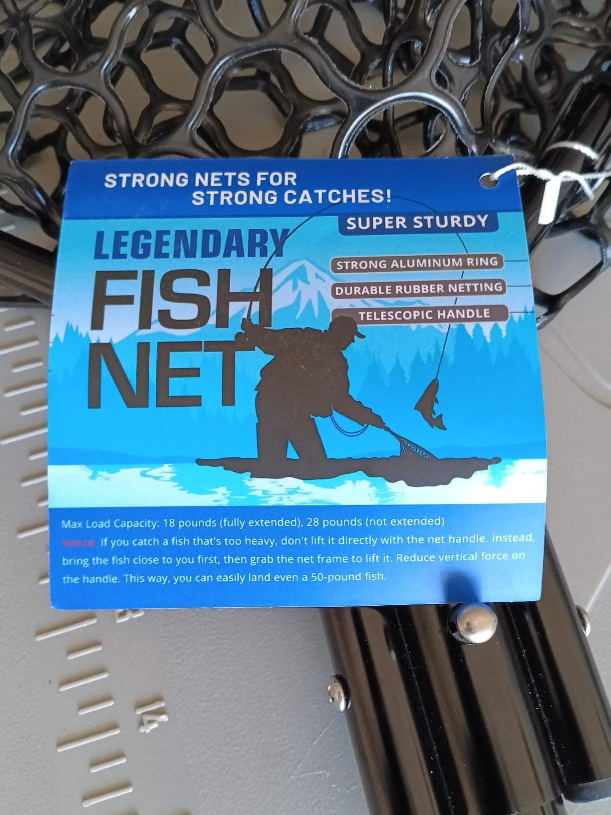 High Strength Large Landing Net - Rubber Fishing Net with Long Telescoping Handle & Soft Rubber Netting, Landing Nets for Fishing, Ideal for Boat, Pier, River Angling customer photo 2