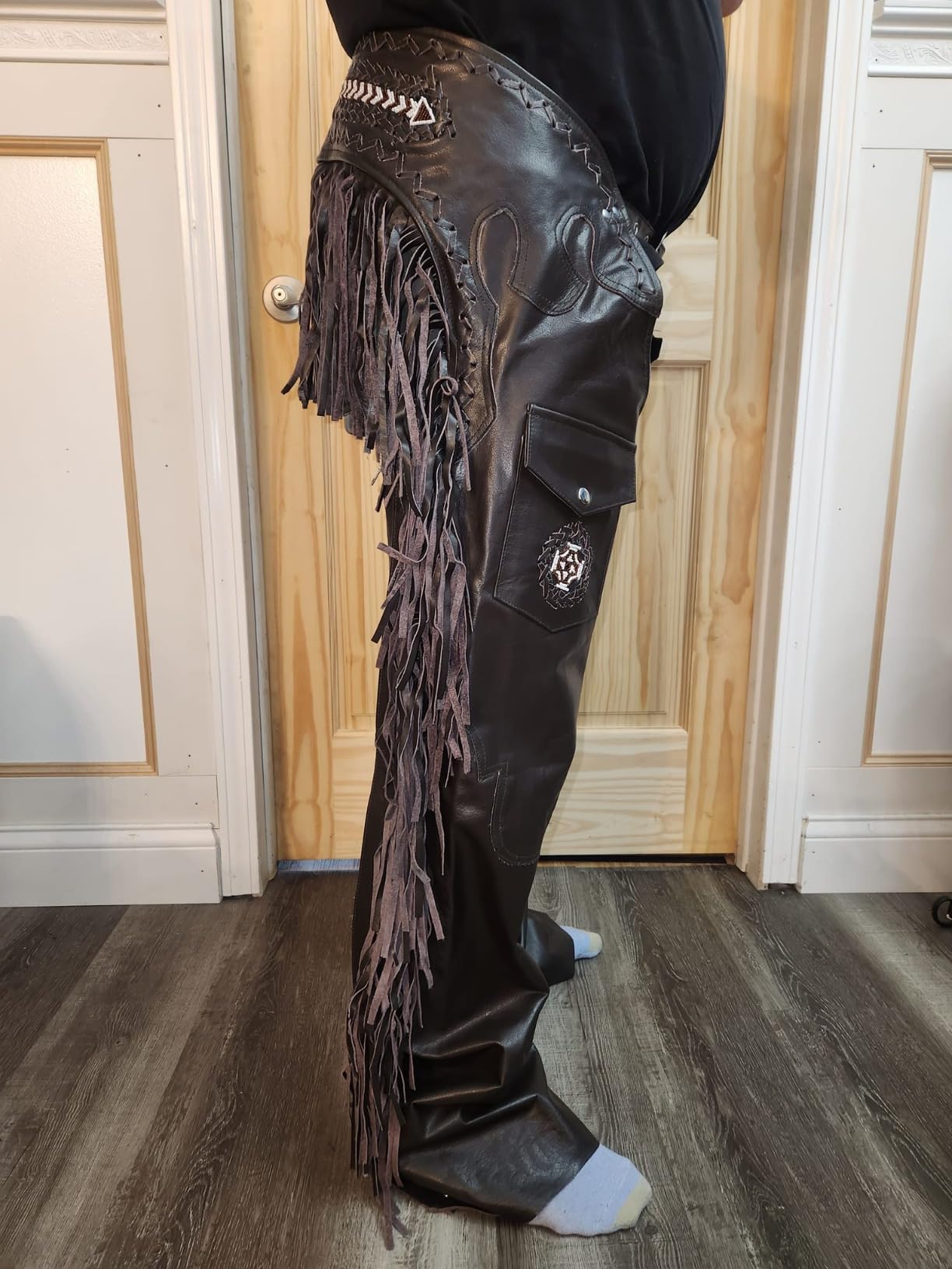 Assless Leather Chaps for Men and Women - Premium Full Grain Cowhide Western Cowboy Motorcycle Chaps - Handmade customer photo 2