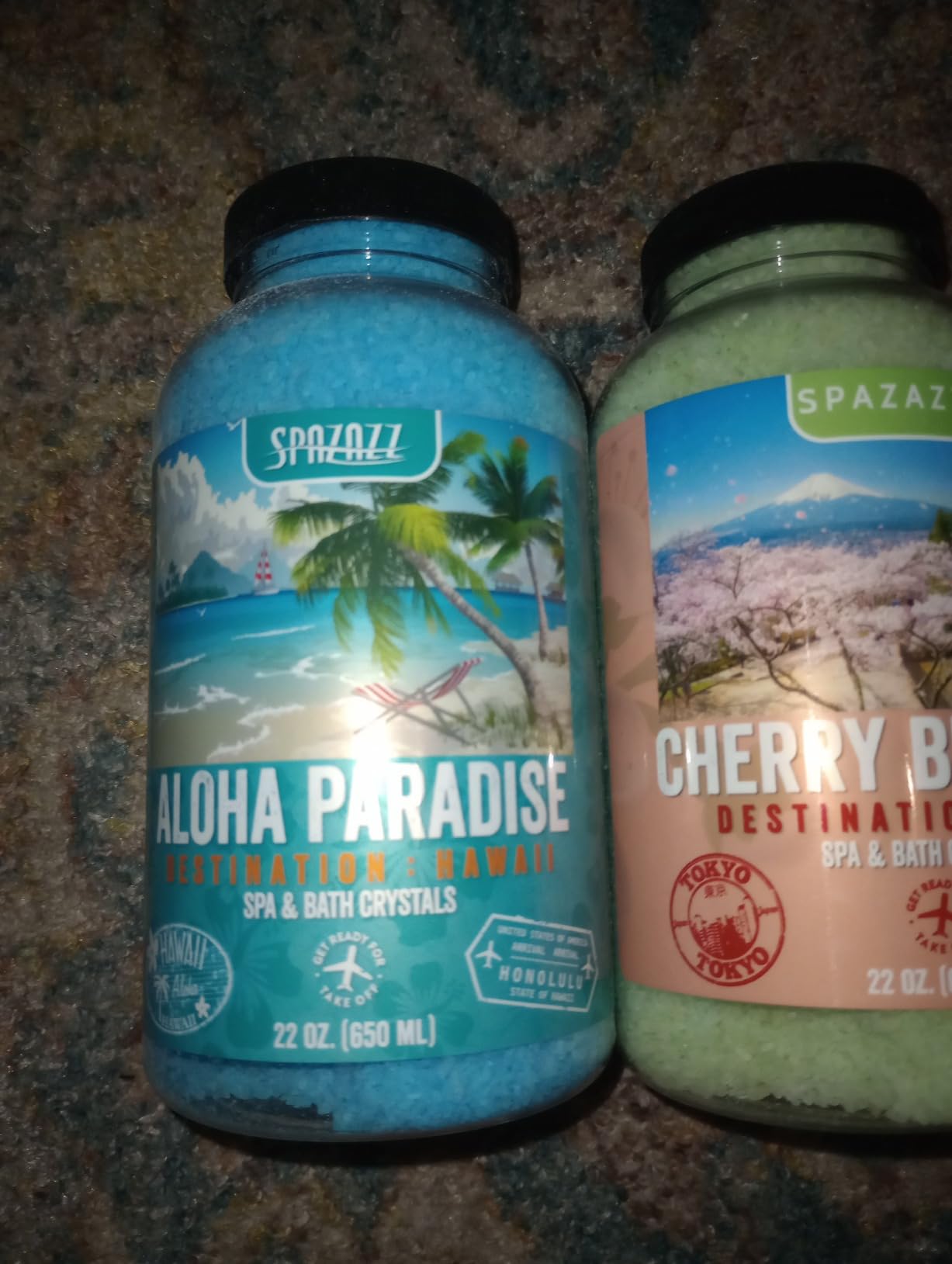 Hot Tub & Spa Aromatherapy Bath Salt Crystal Scents Spazazz Destinations Collection Bundle - Aloha Paradise, Big Apple, City of Love, Cherry Blossom customer photo 1