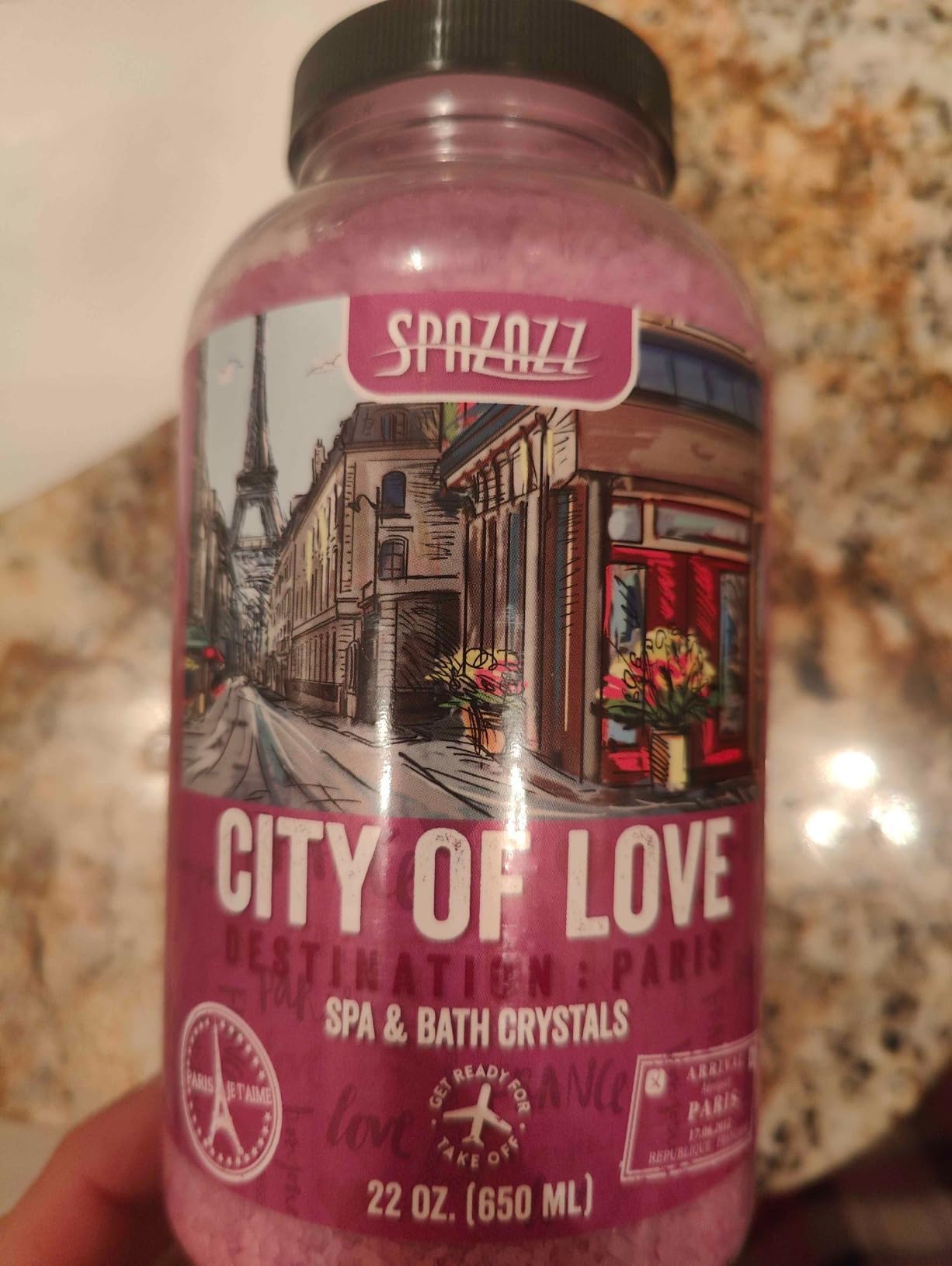 Hot Tub & Spa Aromatherapy Bath Salt Crystal Scents Spazazz Destinations Collection Bundle - Aloha Paradise, Big Apple, City of Love, Cherry Blossom customer photo 2