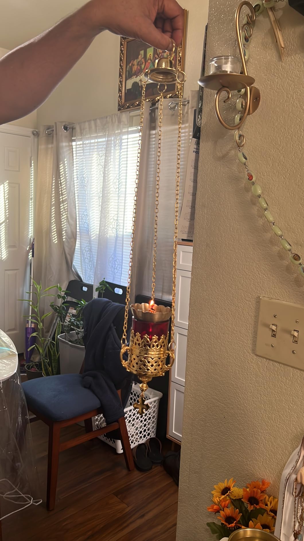 Hanging Orthodox Vigil Oil Lamp - Home Altar or Church Use customer photo 1