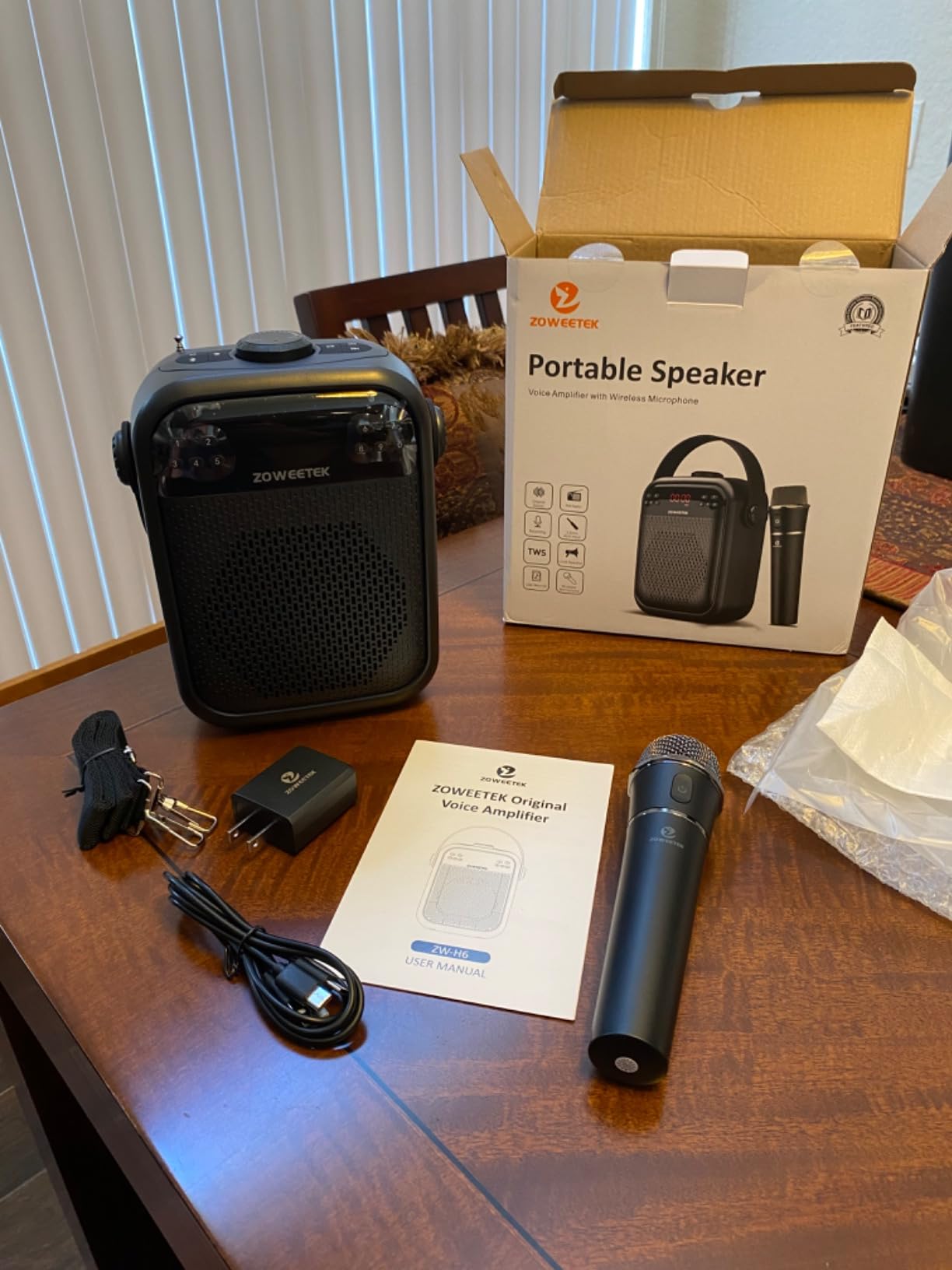 ZOWEETEK Voice Amplifier with Wireless Microphone Handheld, Wireless Voice Amplifier for Teachers, Bluetooth PA System Speaker and Microphone, Portable Megaphone for Classroom, Speech, Karaoke, Outdoor customer photo 1