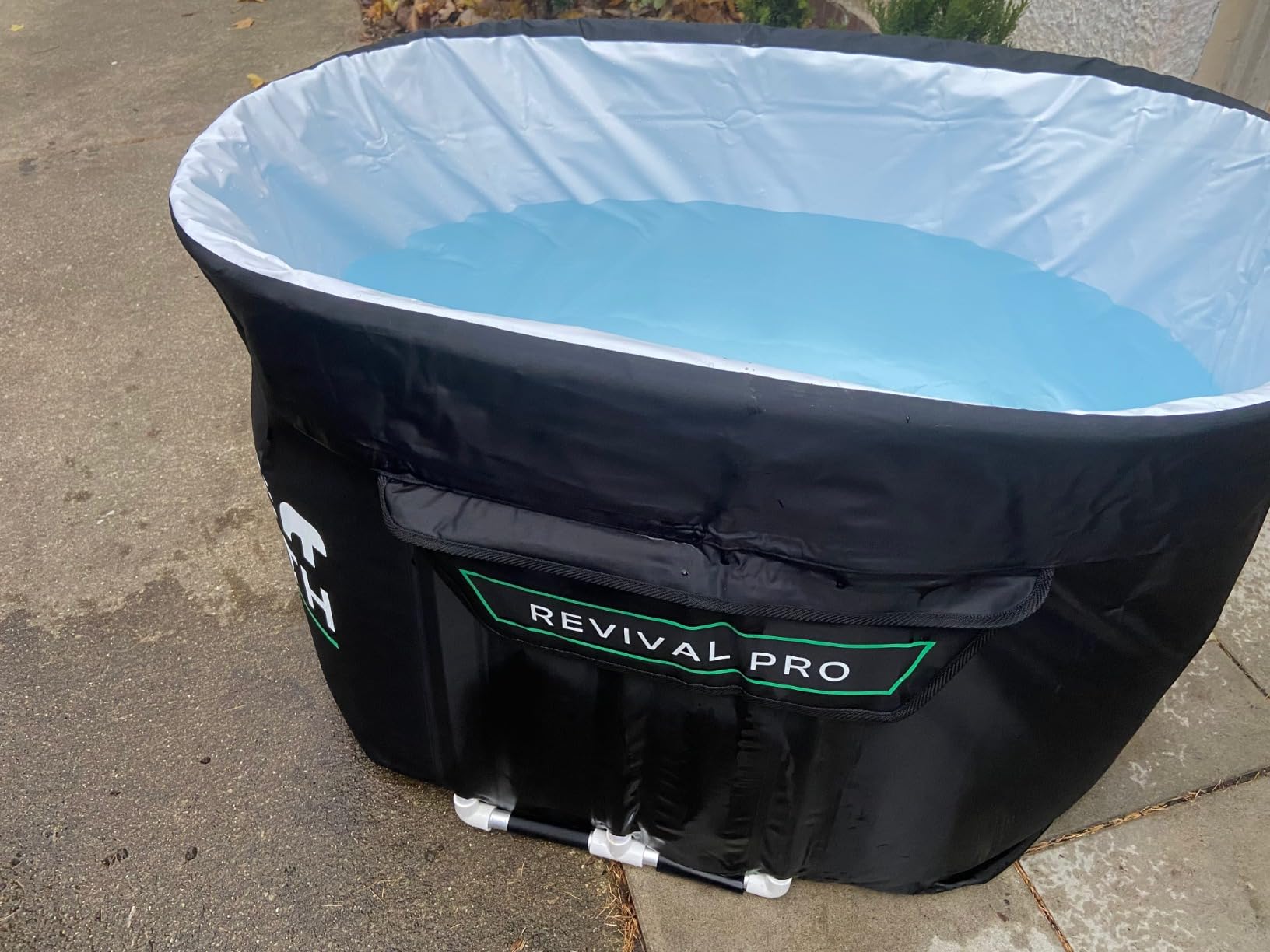 Ice Bath Tub XL - Exclusive Patented Anti-Leak Shield - Cold Plunge Tub With Cover - Ice Bricks x2 - Portable bathtub Outdoor Indoor - Free Ebook customer photo 1