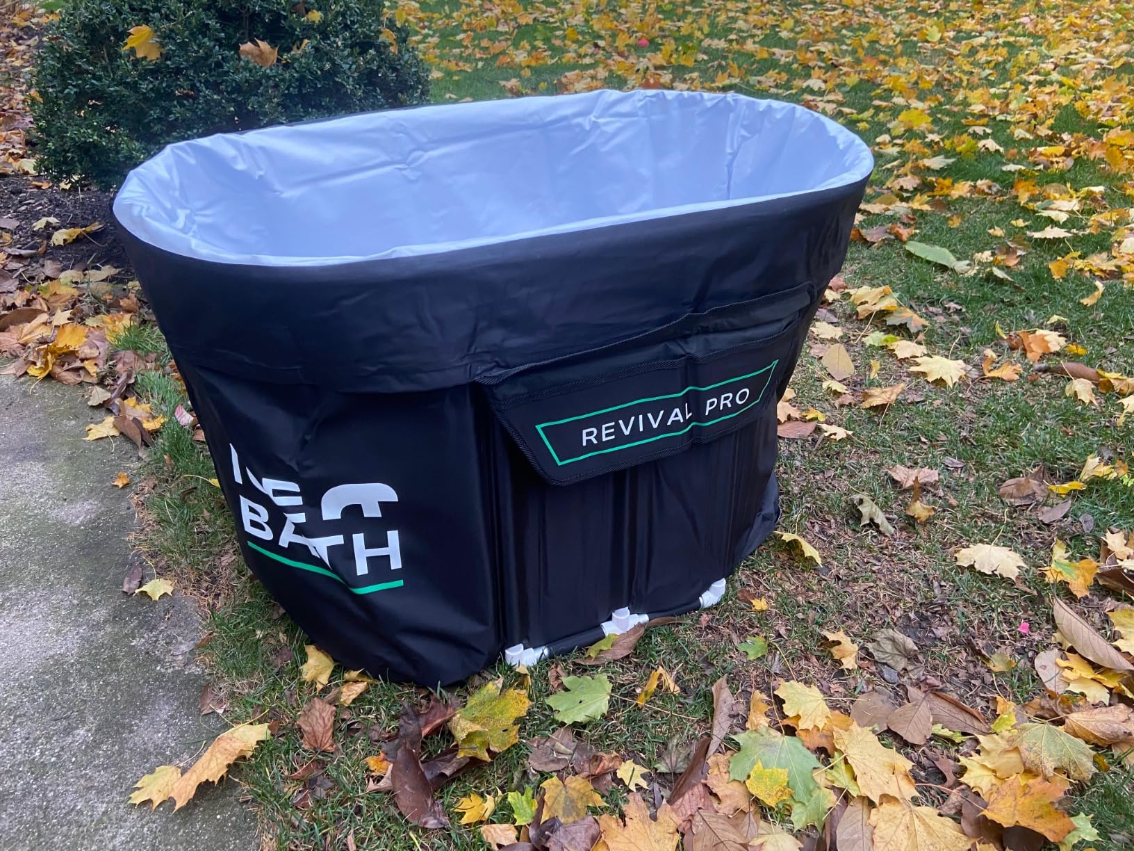 Ice Bath Tub XL - Exclusive Patented Anti-Leak Shield - Cold Plunge Tub With Cover - Ice Bricks x2 - Portable bathtub Outdoor Indoor - Free Ebook customer photo 2