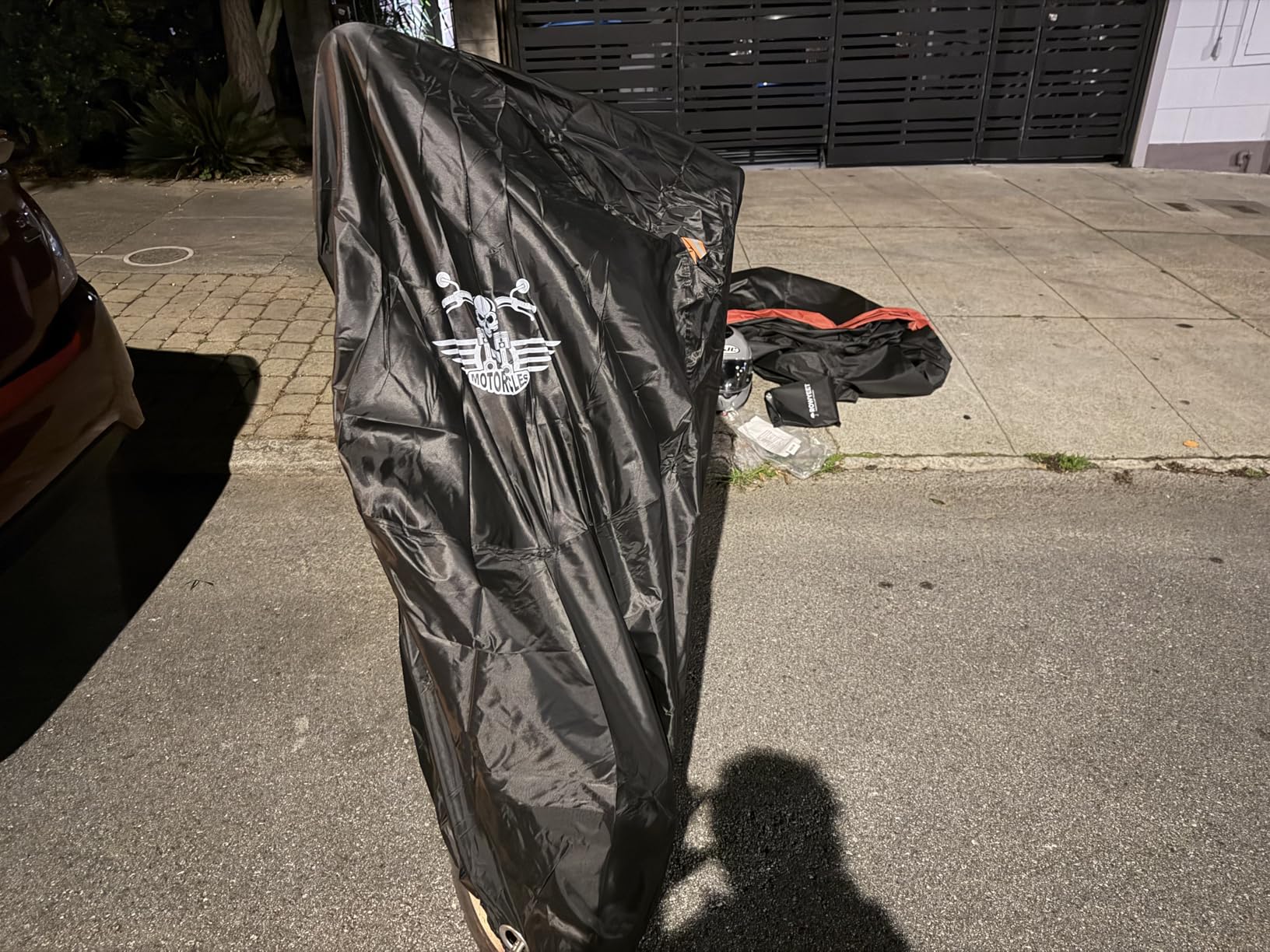 Motorcycle Cover Waterproof Outdoor Storage with Lock-Holes, Zipper Storage Bag & Night Reflective Design, All Season Protection Powersports Vehicle Covers Fits up to 96.5