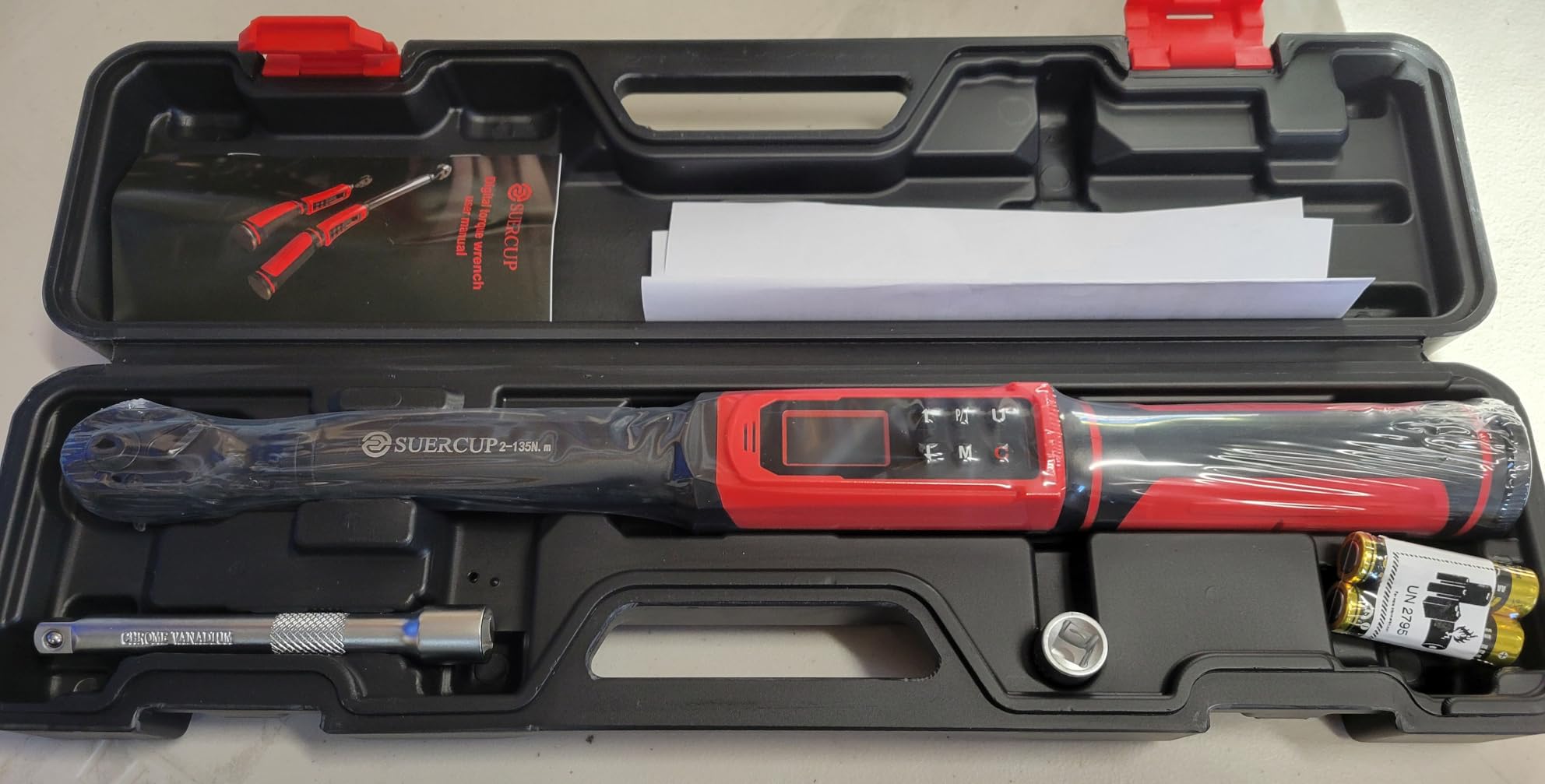 SUERCUP 3/8-inch Digital Torque Wrench (1.5-99.6Ft.Lb/2-135Nm) ±1% Accuracy with Vibration, Buzzer, LED Notification customer photo 2