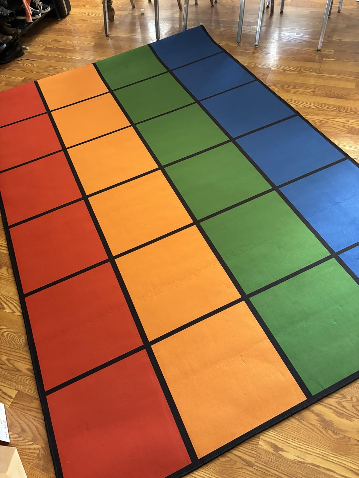Large Classroom Rug 8x12 for Preschool -Rainbow Classroom Rugs Elementary, Non Slip Classroom Carpet for 24 Seats customer photo 1