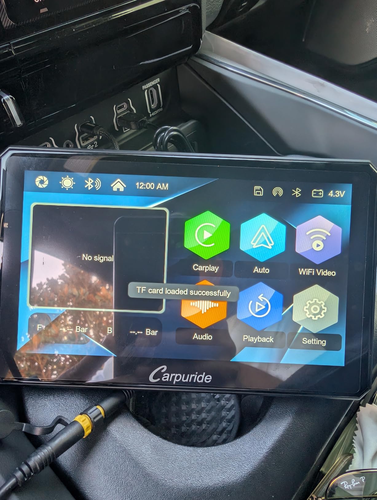 Carpuride W712DT for Motorcycle CarPlay and Android Auto and TPMS - HD1080p Dash Cam, 7-inch Waterproof Rotatable Touchscreen for Navigation, Bluetooth, Loop Recording, Wired Controller customer photo 2