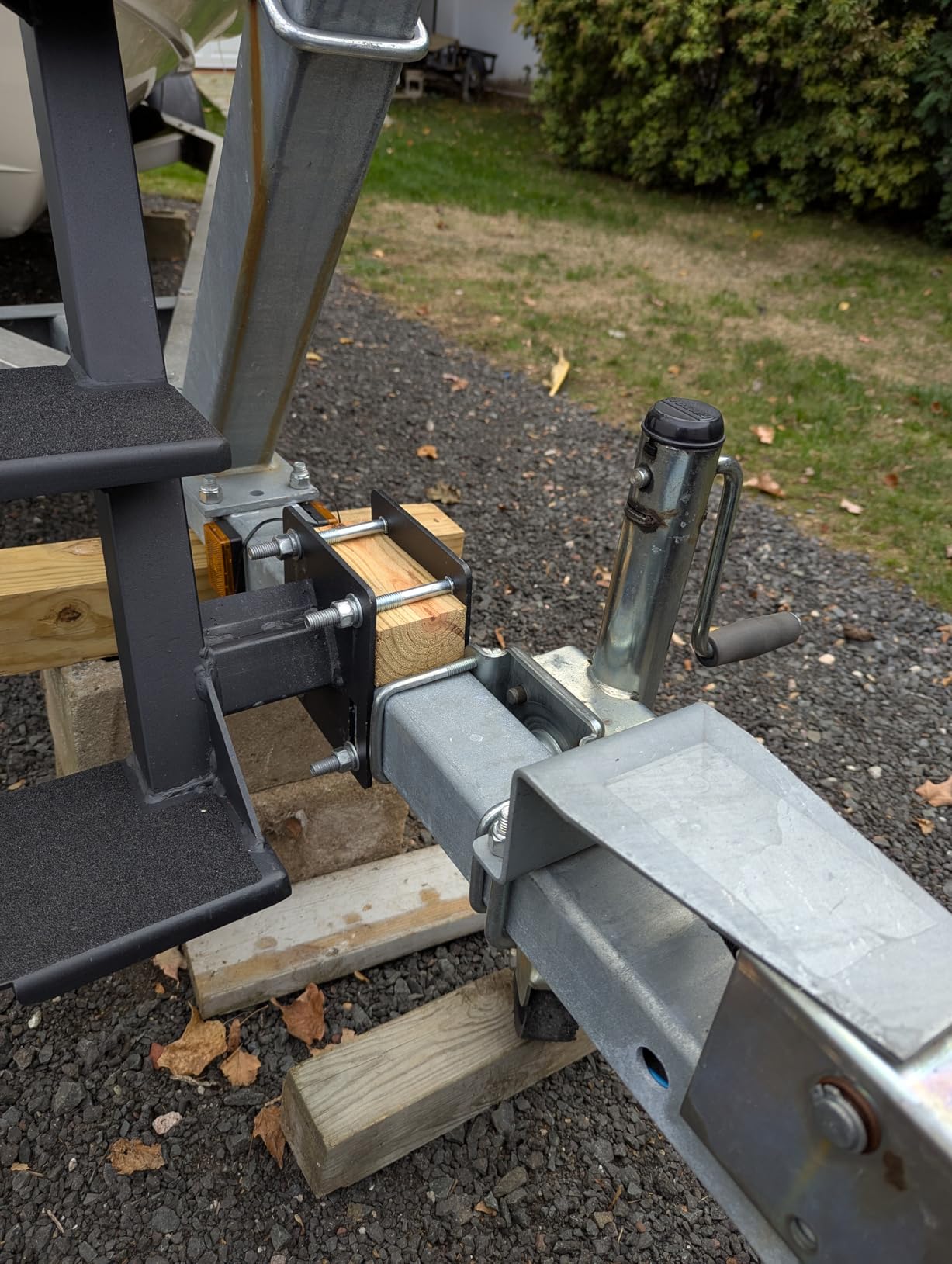 Boat Trailer Steps, Heavy Duty Trailer Tongue Steps with Handle, Universal Fit for 3