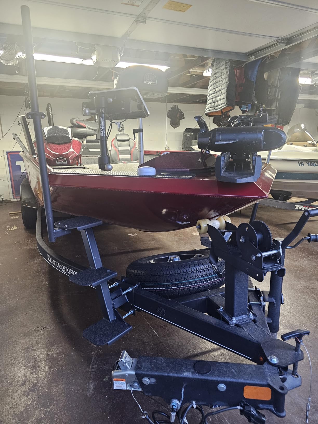 Boat Trailer Steps, Heavy Duty Trailer Tongue Steps with Handle, Universal Fit for 3