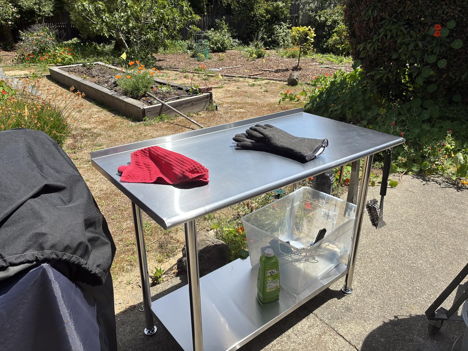 Atelicf All-Stainless Steel Prep Table, 24 X 48 Inch, with Rounded-Corner Backsplash and Adjustable Undershelf, Heavy-Duty for Outdoor Use,Restaurants,Hotels,Workshops,Kitchens,Gardens, and Garages customer photo 1