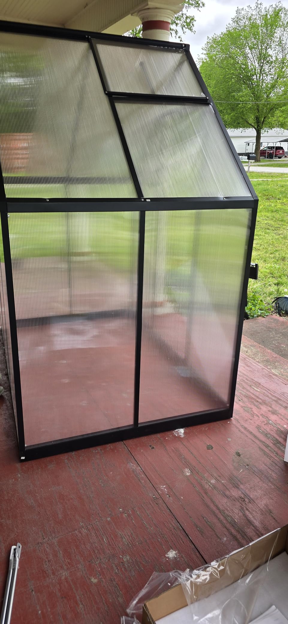 8X10FT Greenhouses for Outdoors with Electronic Thermometers, Green Houses for Outside with Drainage Channel Roof Vent for Backyard, Walk-in Greenhouse Kit Withstands Strong Wind or Snow customer photo 1