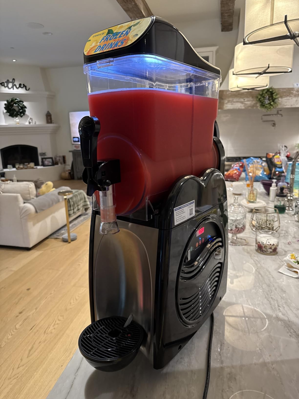 Slushie Machine 8 Gallons Commercial Slushy Machine ETL Sanitation for Beverage Slushies Cider Slushes, 110V/60Hz Margarita Machine with 2 Tanks for Business Mobile Bar Party Restaurant customer photo 1