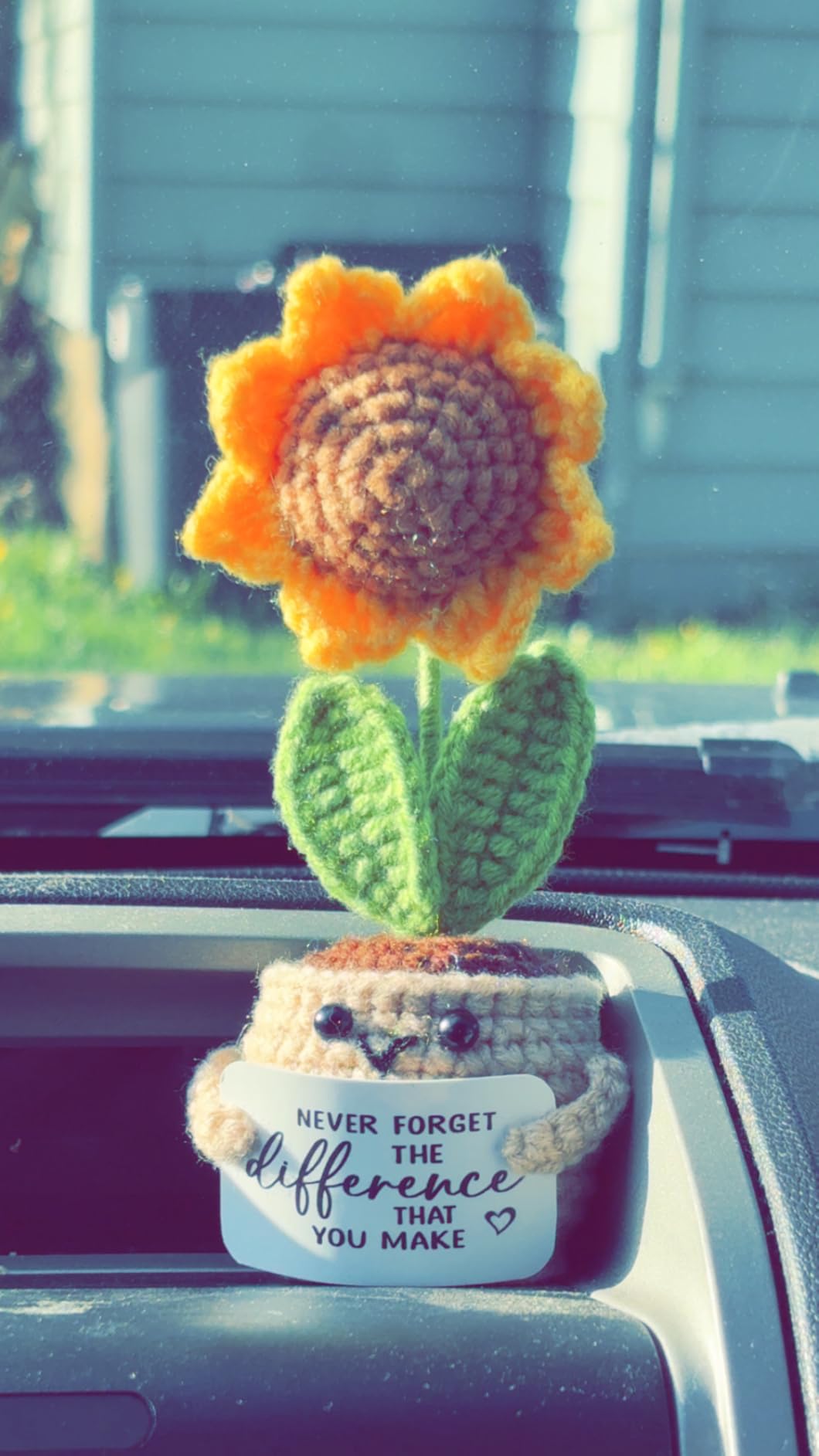 Tiny Detalles Birthday Gifts for Women - Mini Positive Crochet Sunflower, Unique Teacher Appreciation Gifts, Thank You Gifts for Women, Nurse, Friends, Coworker and Sunflower Decor customer photo 1