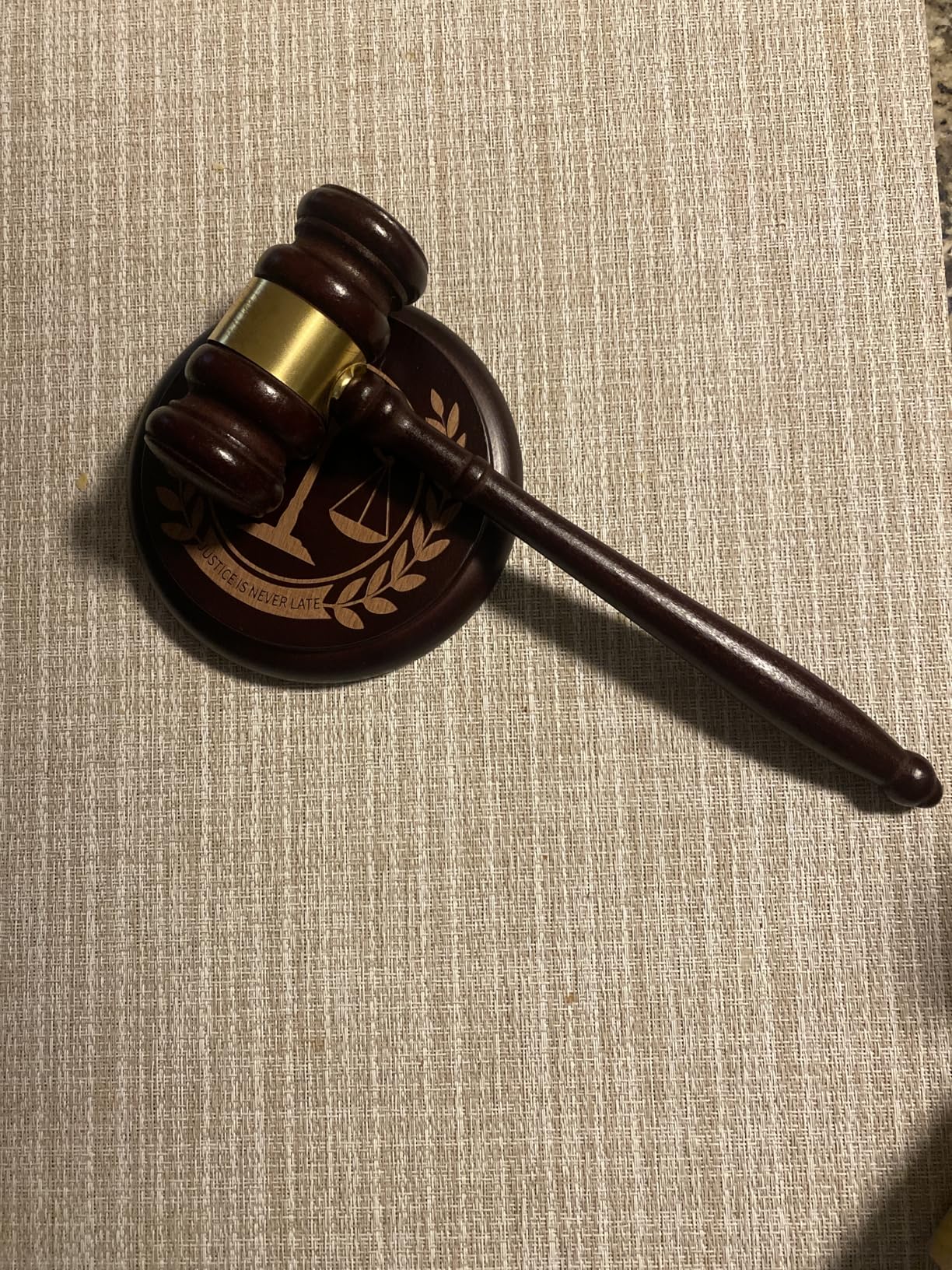 Perfect Desk Accessory, Wooden Gavel and Sound Block Set for Lawyers, Judges, Chairmen of The Board Auction, Club Presidents customer photo 2