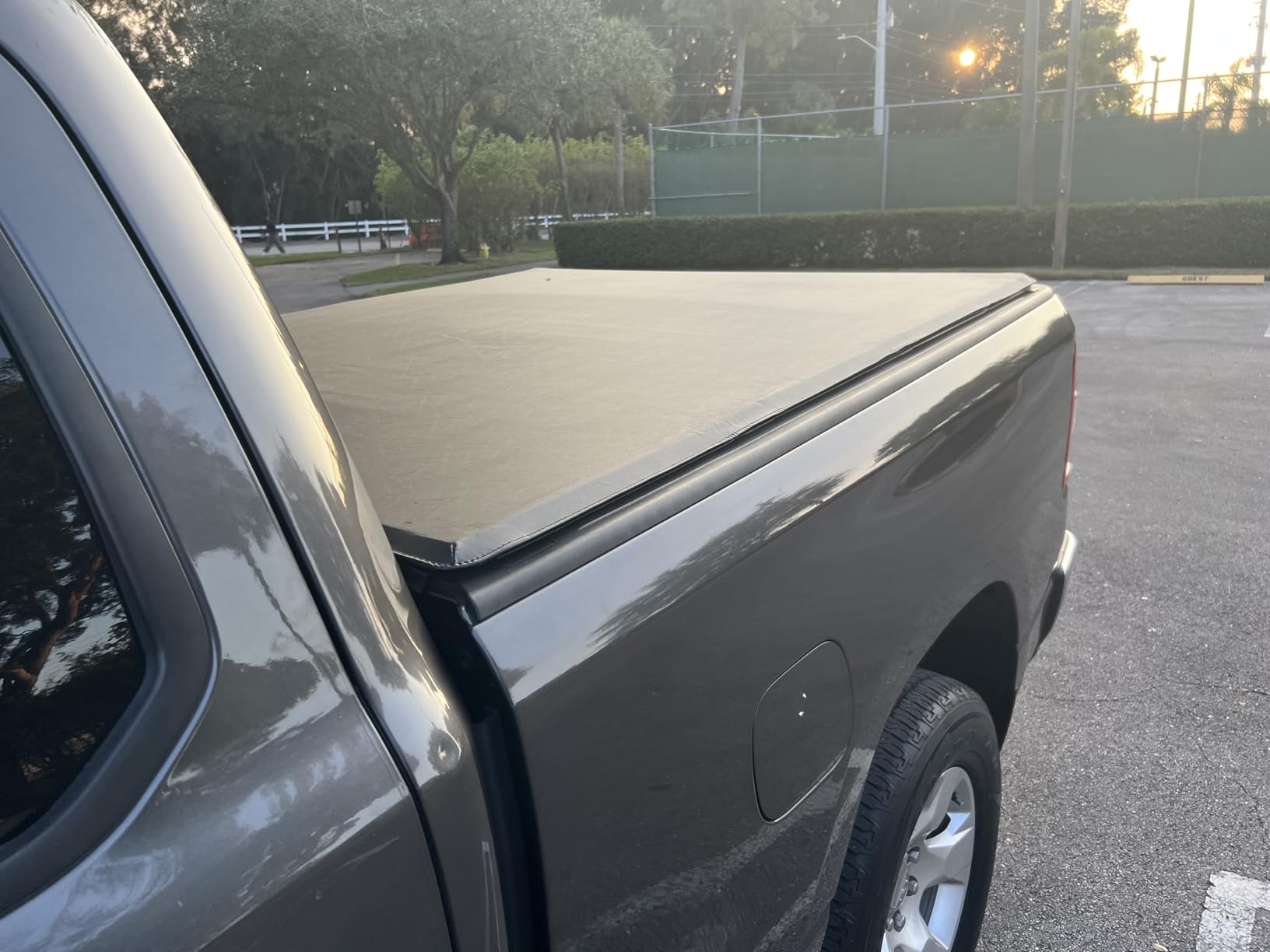 MOSTPLUS Soft Quad FOLD Truck Bed Tonneau Cover Compatible for 2002-2026 Dodge Ram 1500 Inclu. Classic & New Body/2003-2026 Ram 2500 3500 Fleetside (w/o RamBox) (6.5 FT Bed) On Top 78 Inch customer photo 2