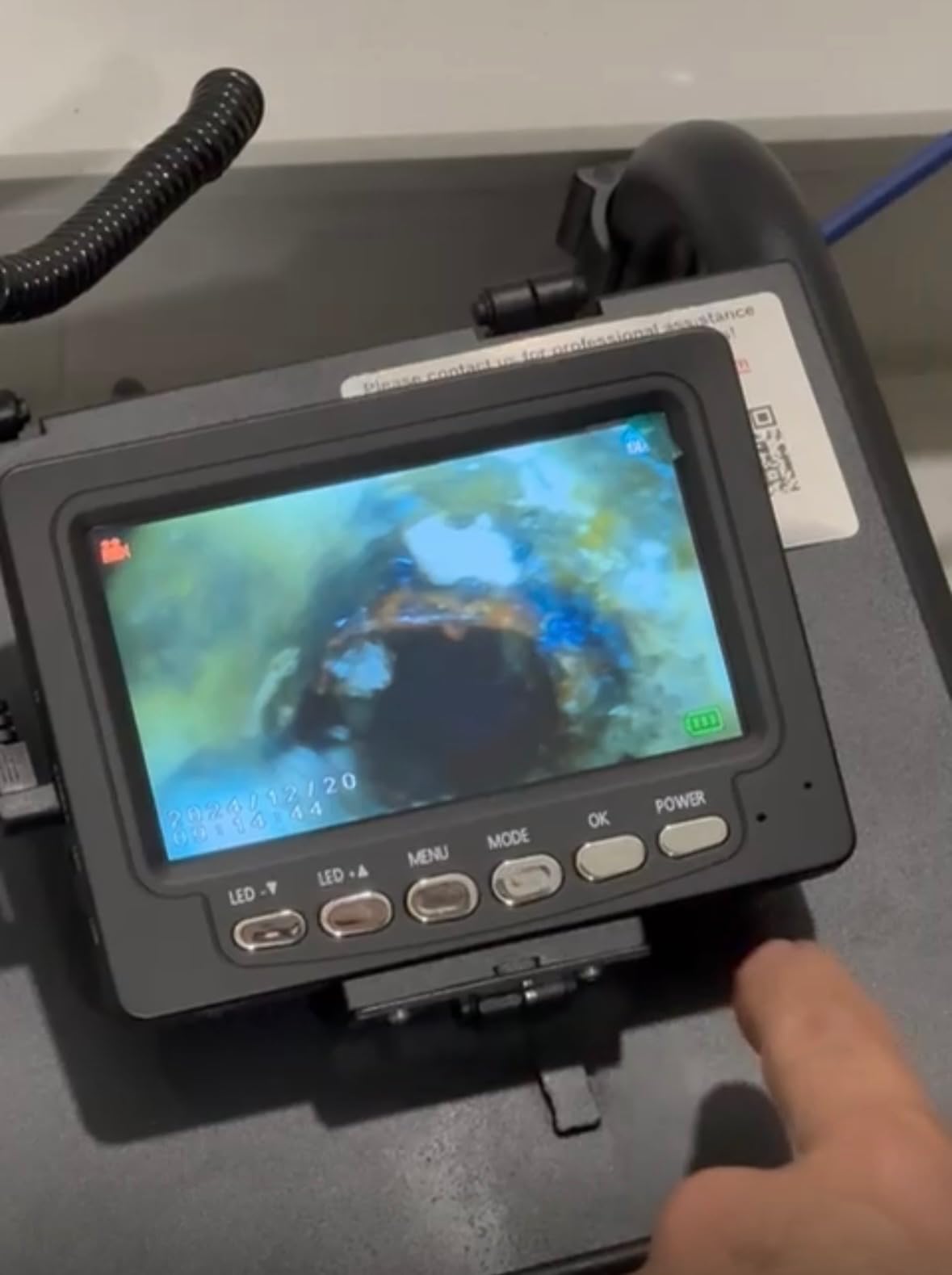 Sanyipace Sewer Camera 165FT/50M, 0.67in/17mm Pipe Inspection Camera with Light, 5600mAh Battery, Meter Maker, Mic & Speaker, 4.3