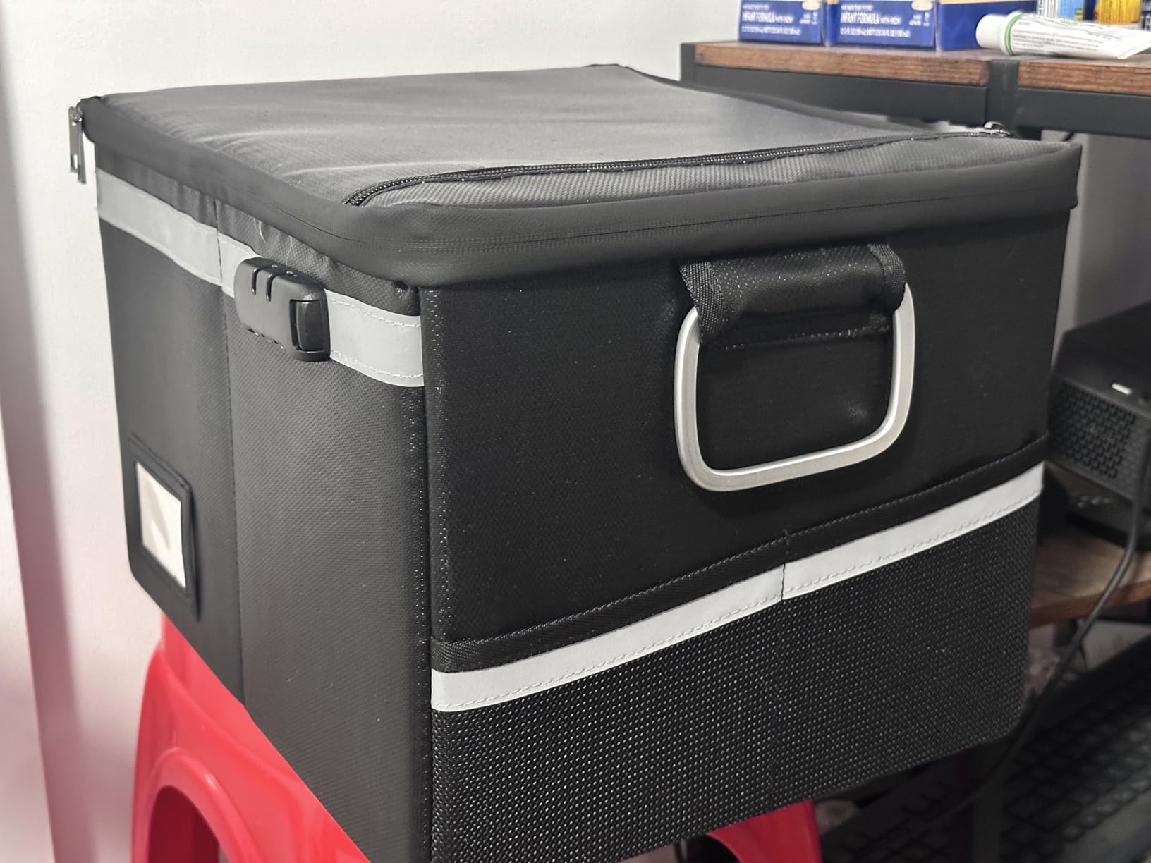Fireproof Waterproof Document Box with Lock Collapsible Portable File Organizer Hard Shell Storage for Hanging Letter Legal Folders Home Office Safe Black 15.7x11.2x10.2in customer photo 1