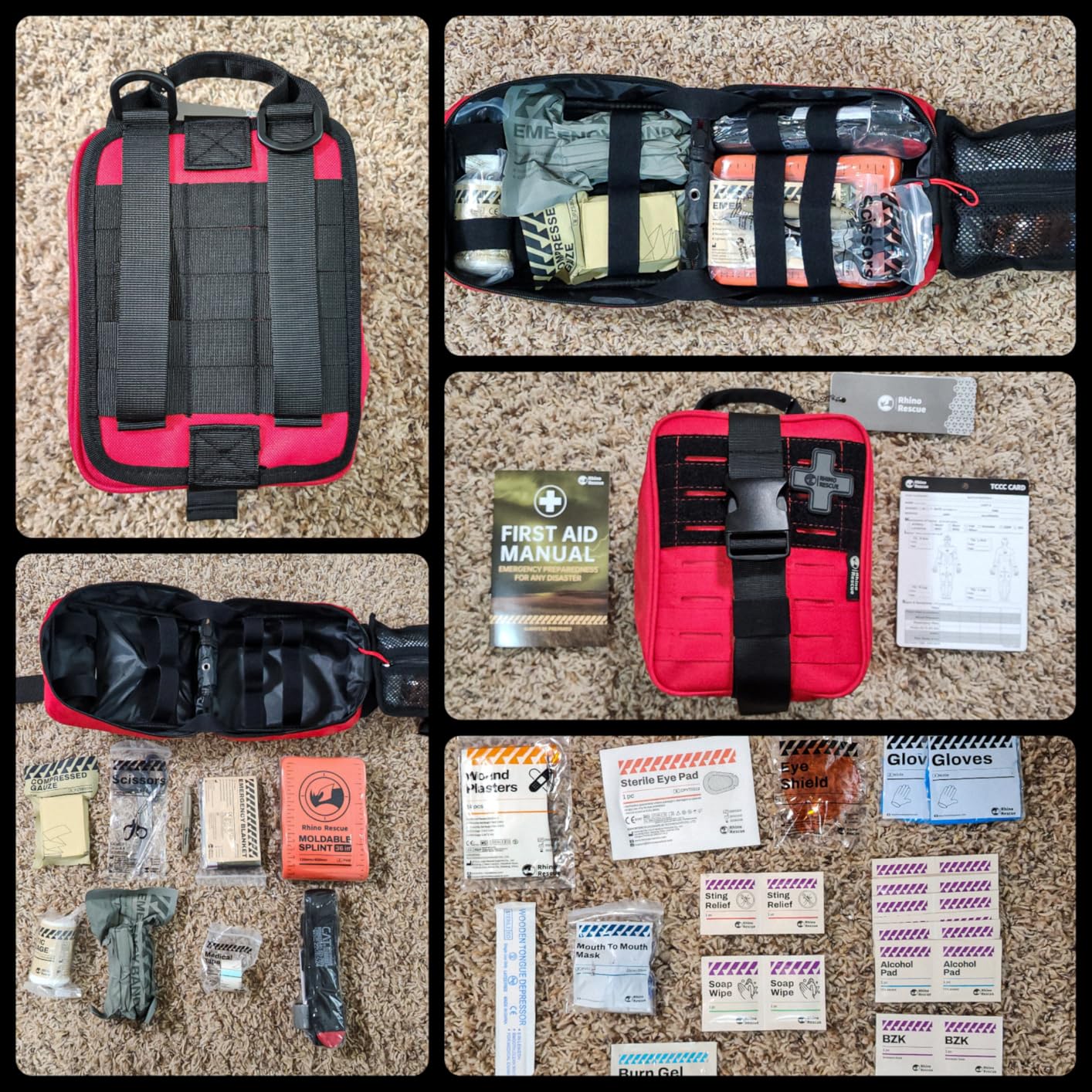 RHINO RESCUE IFAK Trauma Kit with C-A-T Tourniquet for Wound Care, Tactical First Aid Kit Molle Pouch for Military, Combat, Car, Camping, Hiking, Travel customer photo 1