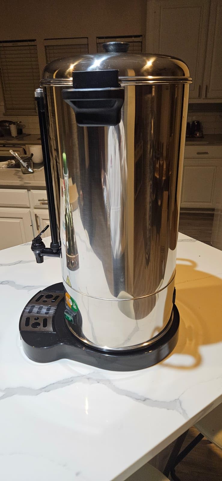 Commercial Coffee Urn 100 Cup/15L Coffee Dispenser with Upgraded Percolator, 304 Stainless Steel Hot Water Urn Beverage Dispenser with Keep Warm Mode, Large Coffee Maker for Catering Party customer photo 2