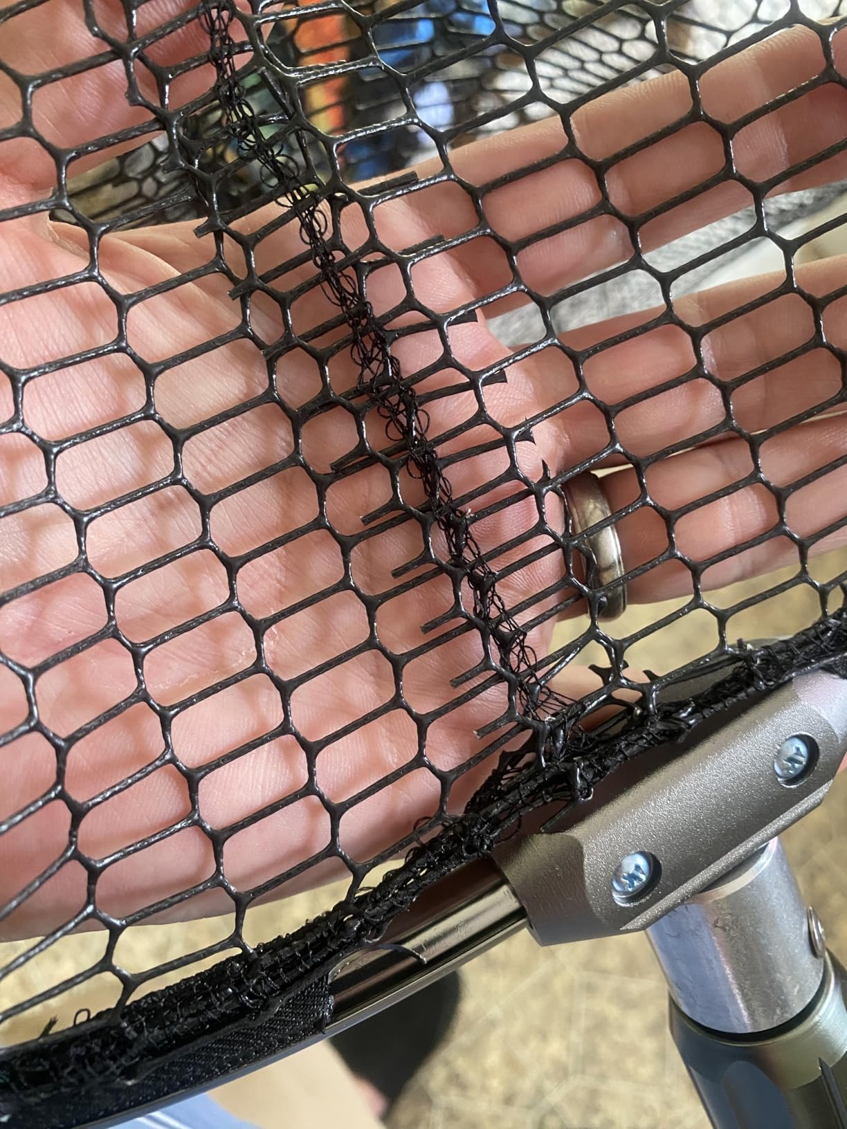 Large Fishing Net Saltwater Rubber Fishing Net Kayak Fishing Landing Net with Telescoping Handle Freshwater Fish Nets with Long Handle Extends 90-120inch customer photo 2