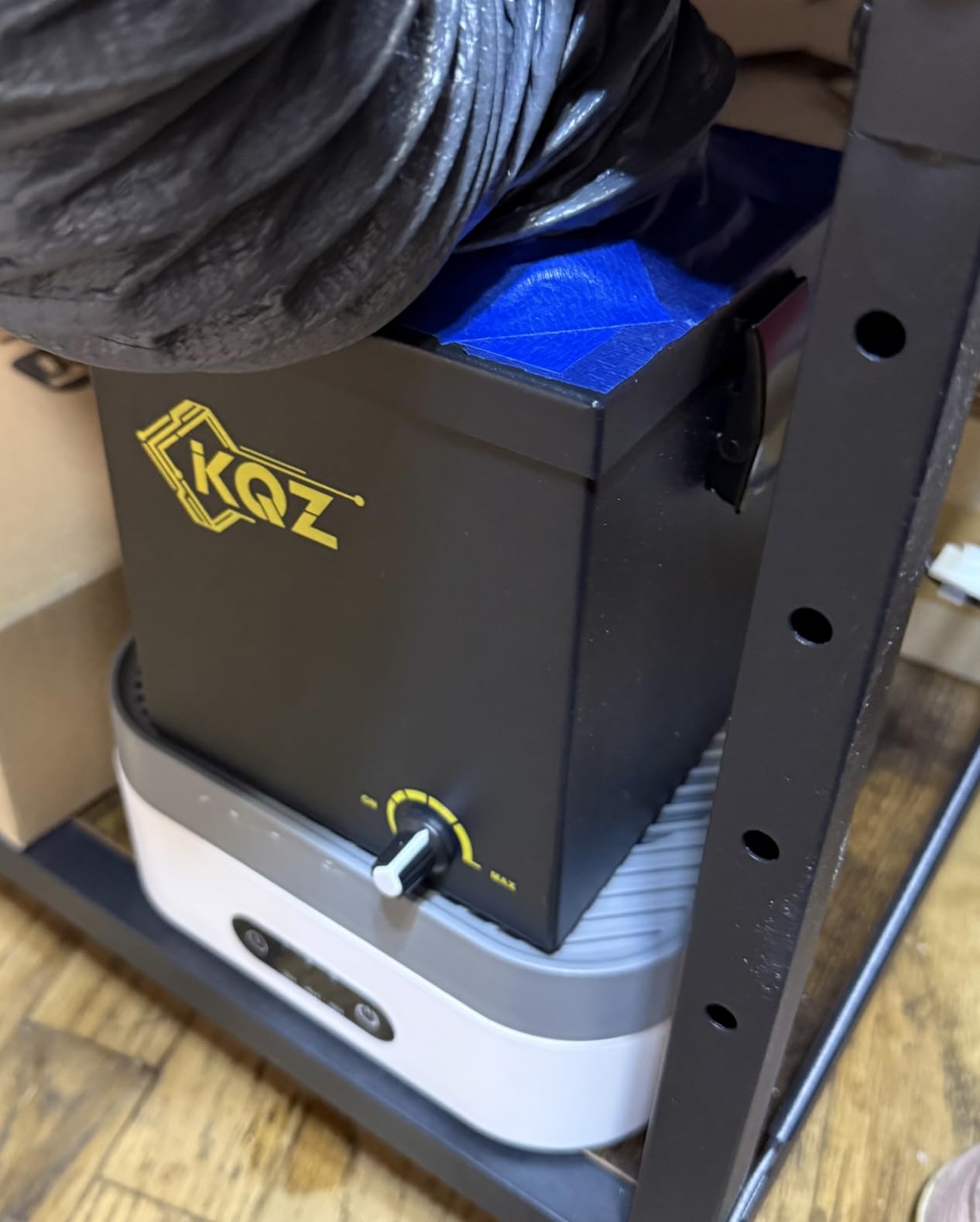 KQZ-W1 Solder Fume Extractor, 168m³/h Strong Suction Smoke Extractor, 5*Thick Pre-Filter+H13 HEPA Soldering Fume Extractor, 99.99% Purification Smoke Absorber for Welding Soldering 3D Printing White customer photo 1