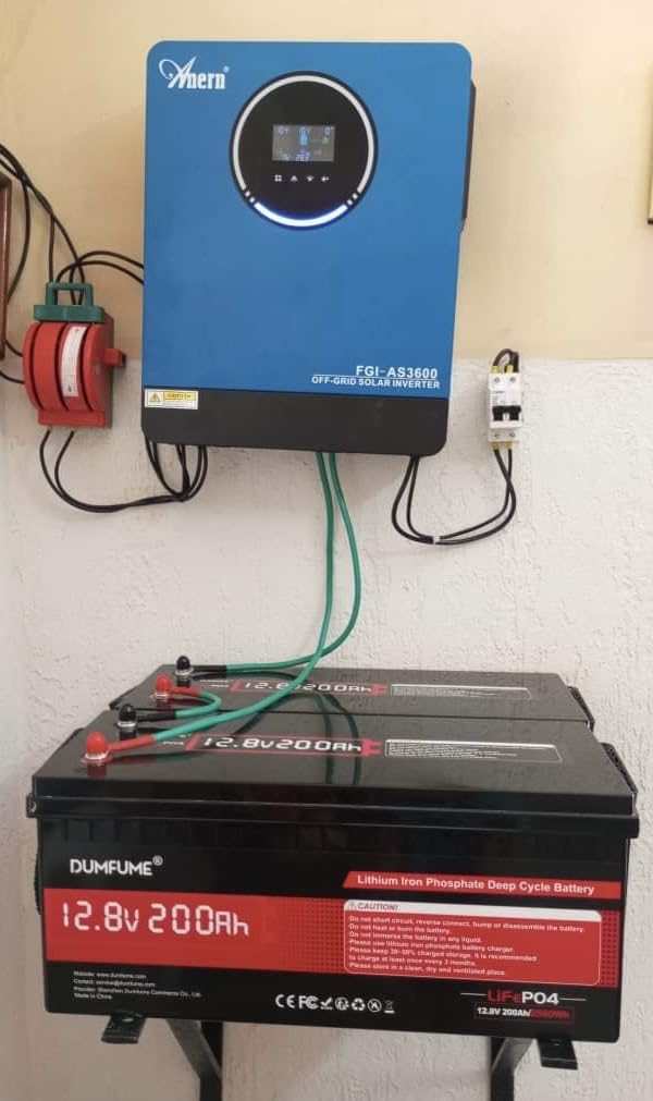 3600W Solar Inverter 24VDC to 110V/120VAC All in One, Pure Sine Wave Hybrid Inverter with 120A Mppt Charge Controller, Two AC Output, Max PV Power 4200W with Lead Acid and Lithium Batteries customer photo 1