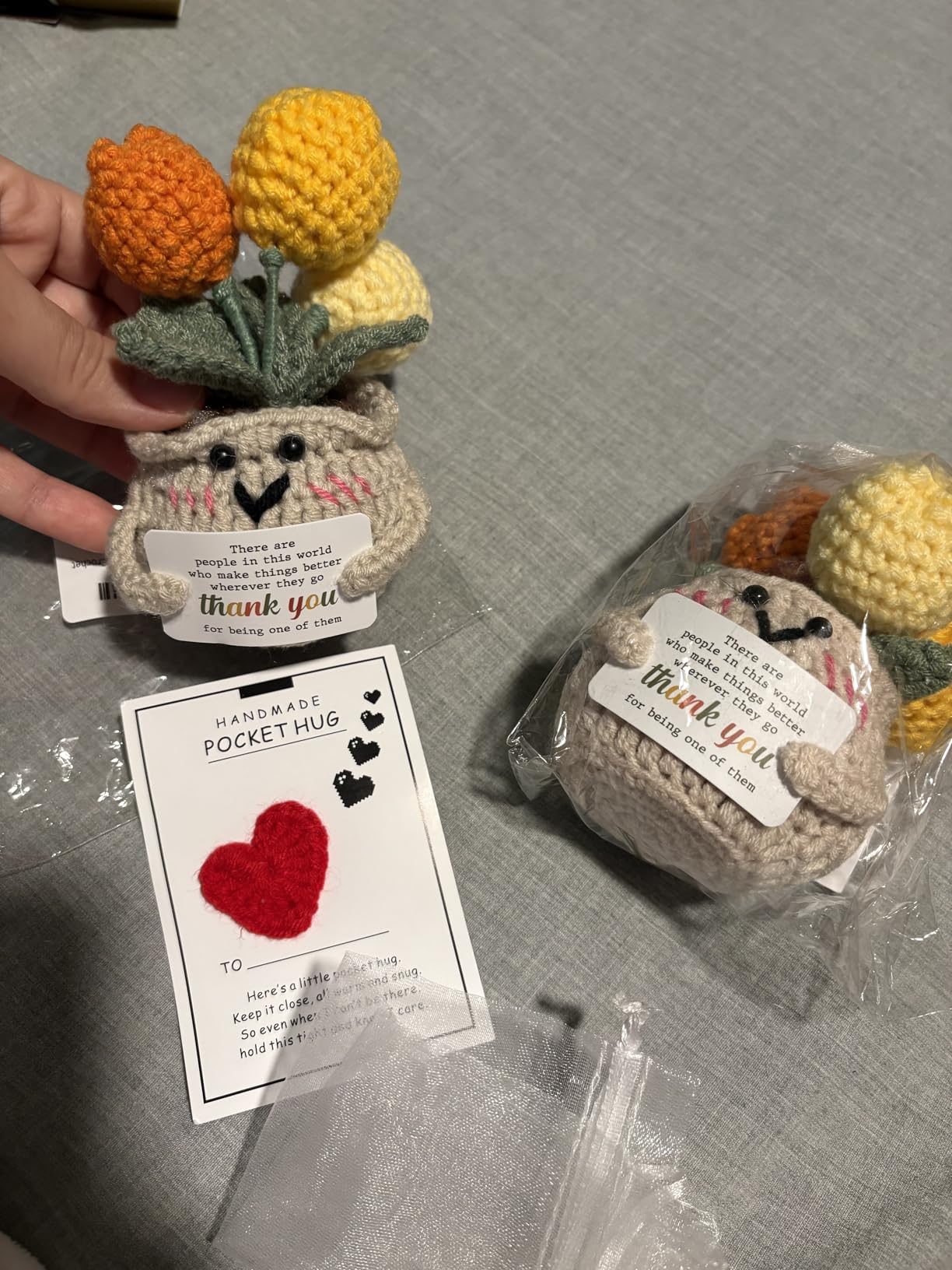 OASSIE Teacher Appreciation Gifts for Women Men - Handmade Positive Tulip Crochet Flowers - Teachers Day Graduation Birthday Thank You Appreciation School Retirement Gifts for Teachers from Student customer photo 2