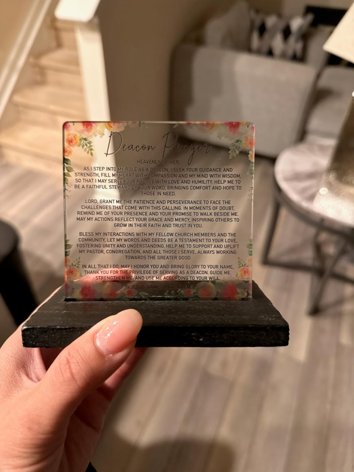 The Serenity Prayer Gifts for Women, Christian Quote Desk Sign, Church Office Decor, AA Gift for Recovery, Chaplain Christian Prayer Bible Verse Decorative Signs Plaques YCT27 customer photo 1