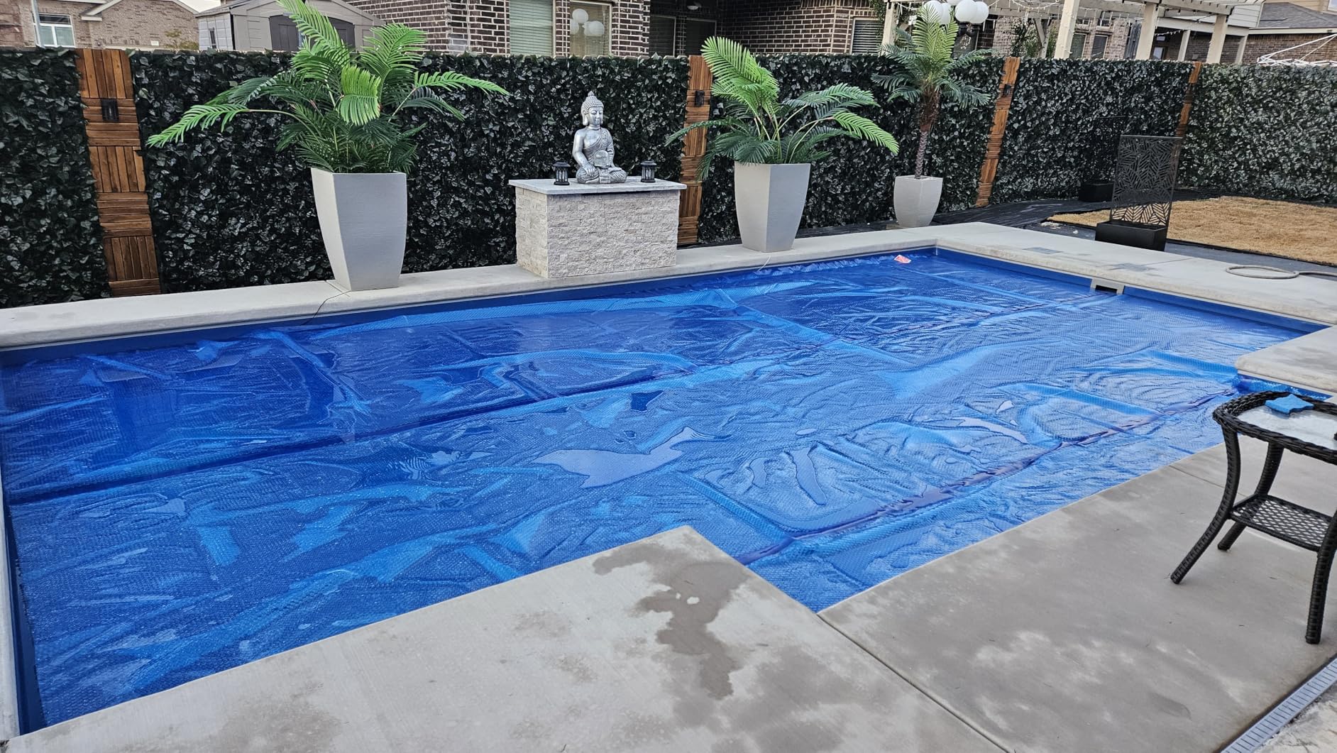 12' x 24' Oval Solar Cover for Inground and Above Ground Pools, 12 Mil - Premium Heavy Duty Solar Blanket for Above Ground Pool, Blue - Made in USA customer photo 2