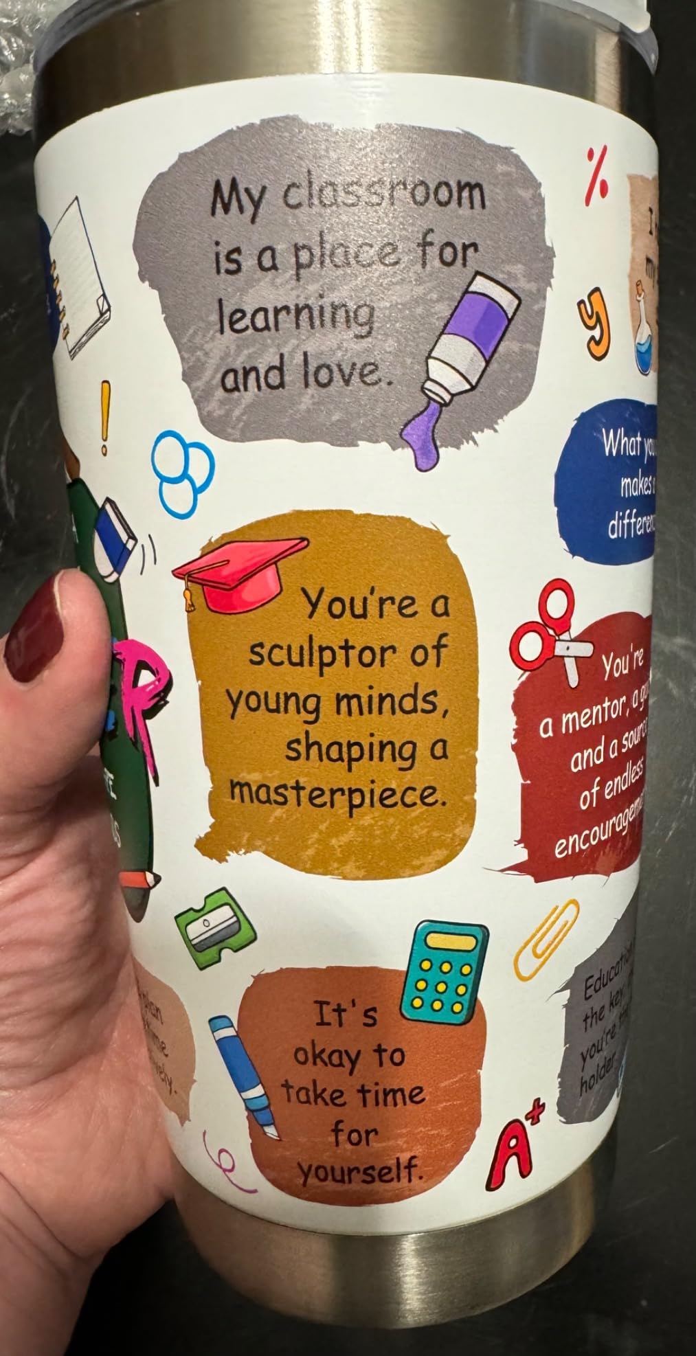 Teacher Appreciation Gifts for Women - 12oz Tumbler, Canvas Tote, Notebook and Pen Set for Christmas/Birthday/Retirement - Perfect for Preschool, Science, English Teachers customer photo 2