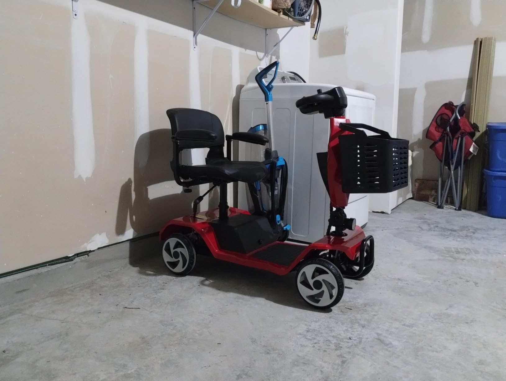 Foldable Mobility Scooters for Seniors, 4 Wheel Lightweight Mobility Scooters for Adults, Powered Electric Wheelchair, Mobility Scooter with Seat, Folding Travel Motorized Scooter - Red customer photo 1