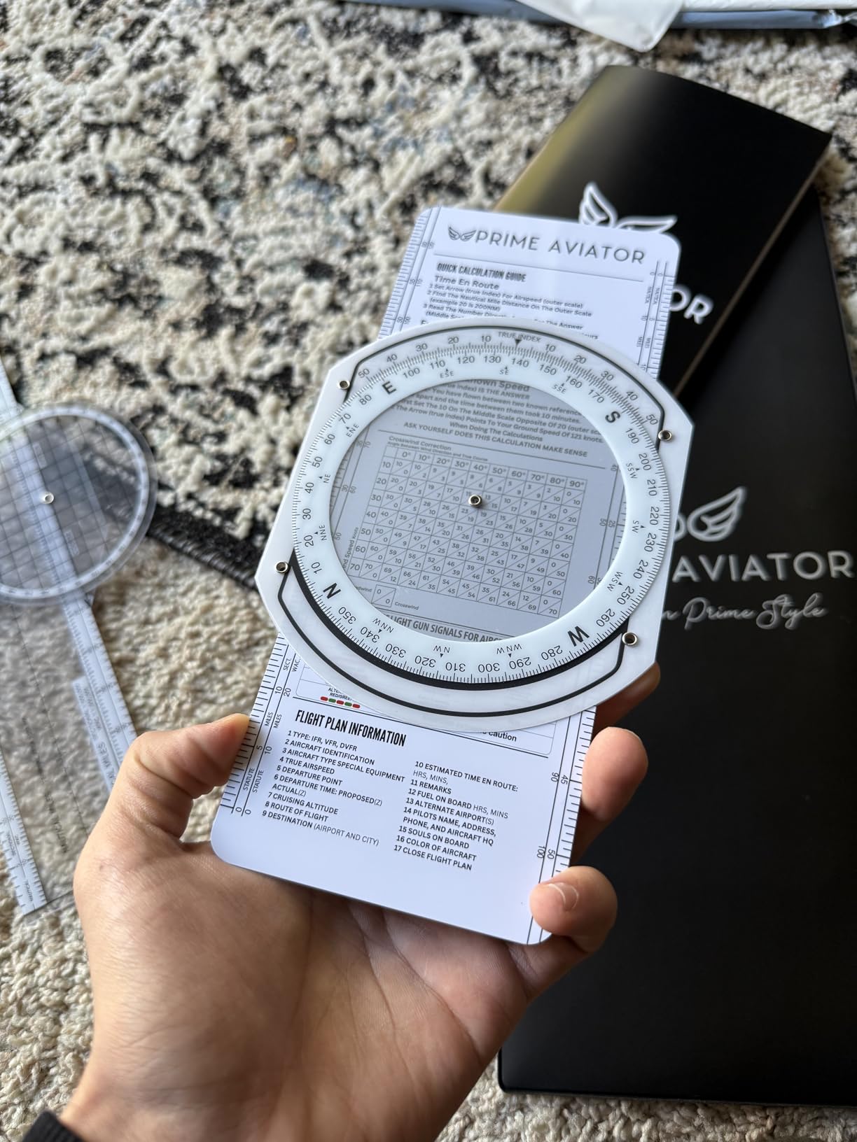 E6B Flight Computer for Pilots - Mechanical Flight Calculator Kit with Aviation Plotter, Step-by-Step Guide & Case customer photo 1