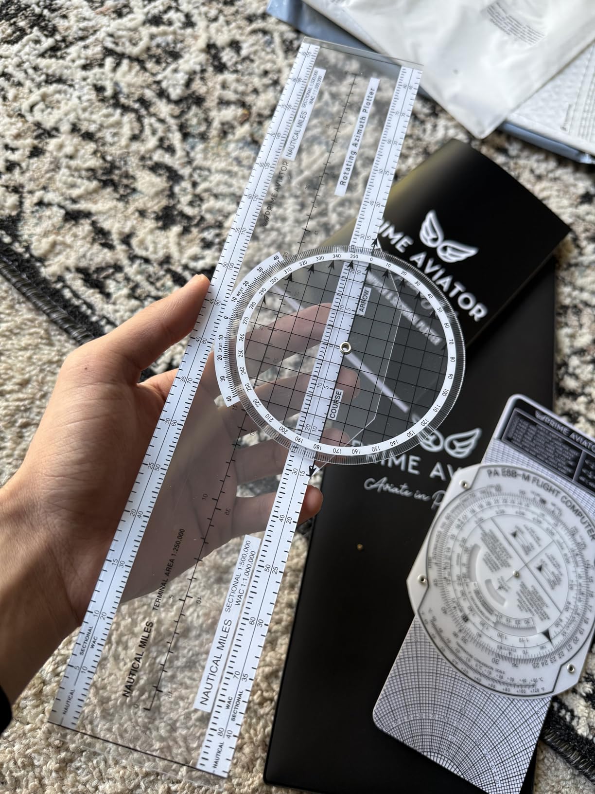 E6B Flight Computer for Pilots - Mechanical Flight Calculator Kit with Aviation Plotter, Step-by-Step Guide & Case customer photo 2