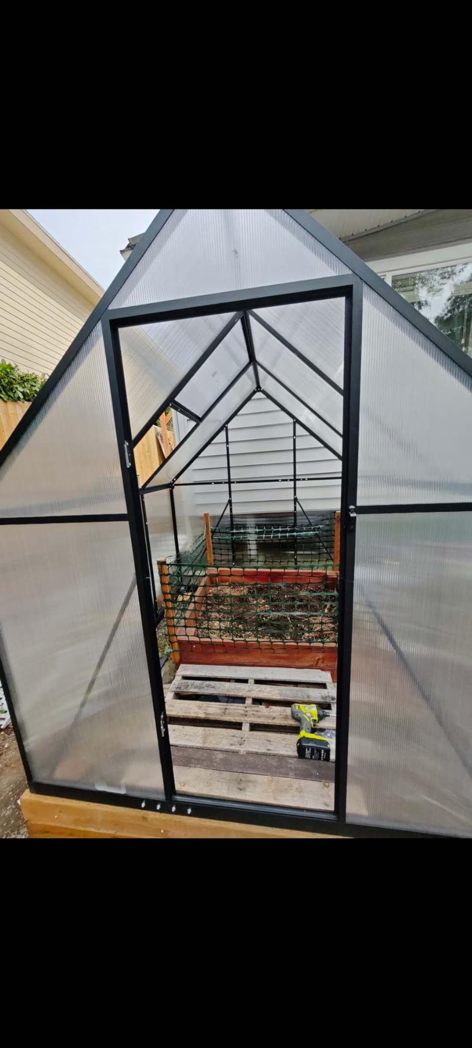HOOYEAH 6 x 6 FT Polycarbonate Greenhouse for Outdoors, Heavy Duty Walk-in Greenhouses with Roof Air Vent, Aluminum Outdoor Green House Kit, Winter Garden House for Outside Backyard customer photo 2