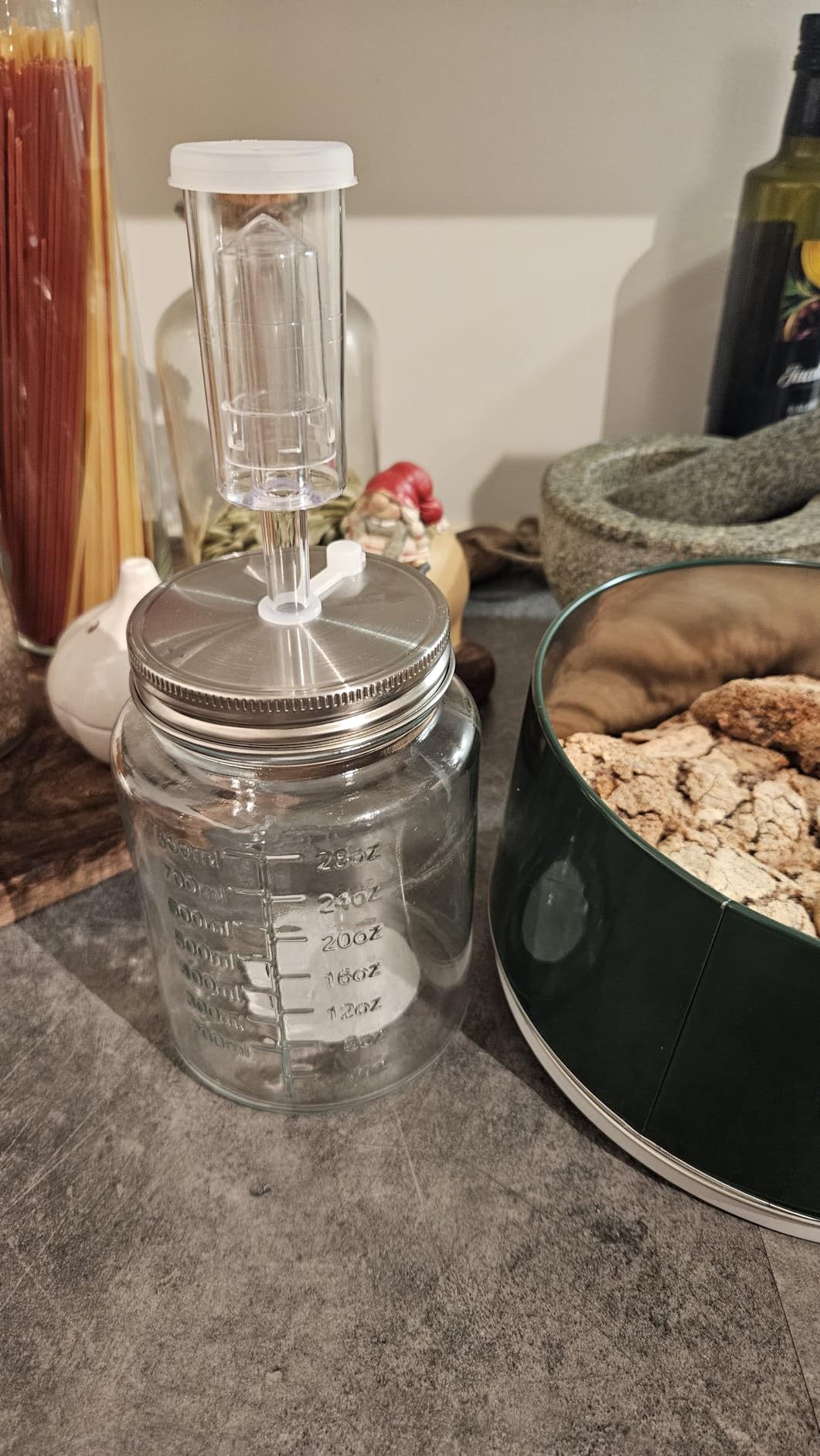 Fermentation Kit for Wide Mouth Mason fermentation Jar, pickling/sauerkraut kit with 4 Glass Fermentation Weights, 4 Fermenting Lids, 4 airlocks, 5 Silicone Rings, 5 Silicone Grommet (No Jars) customer photo 1