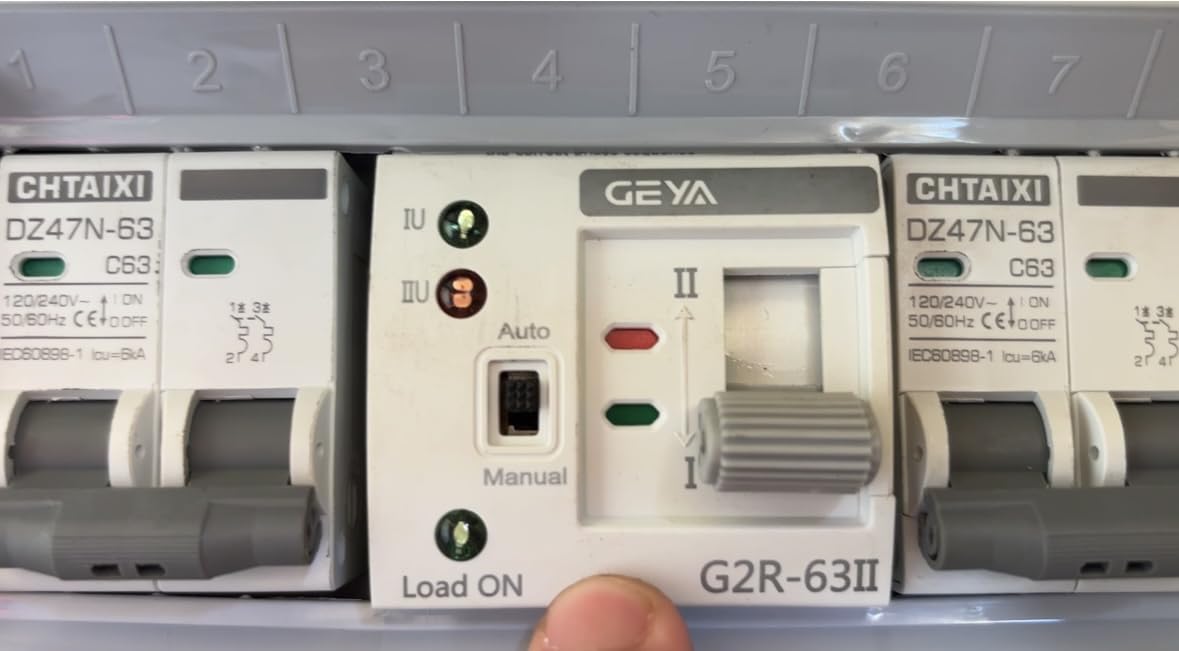 Mini ATS AC Automatic/Manual Transfer Switch 2P 63A 110V, ATS Manual Transfer for Uninterruptible Power Supply Home, Dual Auto Power Electrical Selector Switch DIN Rail Mount customer photo 2