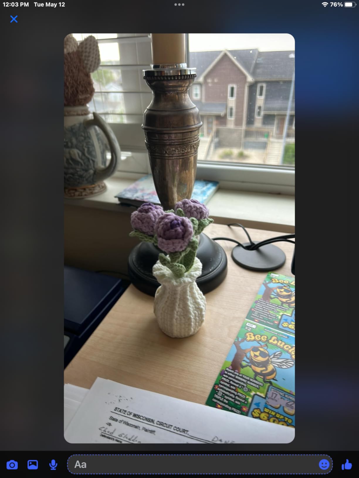YOOJEE Forget-Me-Not Crochet Flower Potted Plant Gift customer photo 1