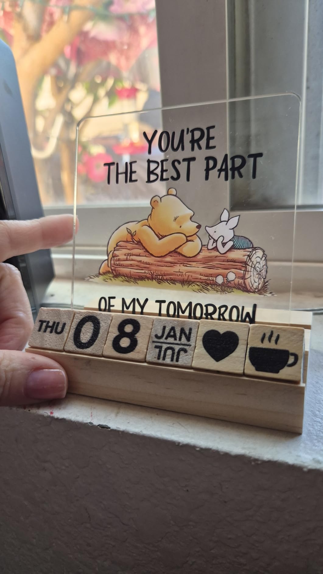 Inspirational Gifts Calendar - Thank You Appreciation Gifts for Women Man, Wooden Block Calendar Desk Sign for Friends Coworker Employee Staff Manager Teacher Motivational Office Decor Accessories customer photo 1