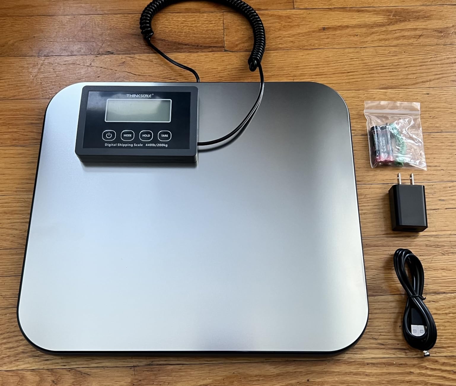 THINKSCALE Shipping Scale, 440lb/1oz Digital Postal Postage Scale for Small Business, Large Backlit LCD with Hold/Tare, Scale for Packages, Luggage, Home Use, USB Power & Battery customer photo 1